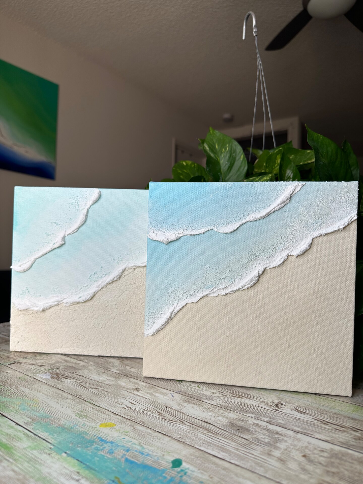 Textured Beach | Waves painting | For Beginners