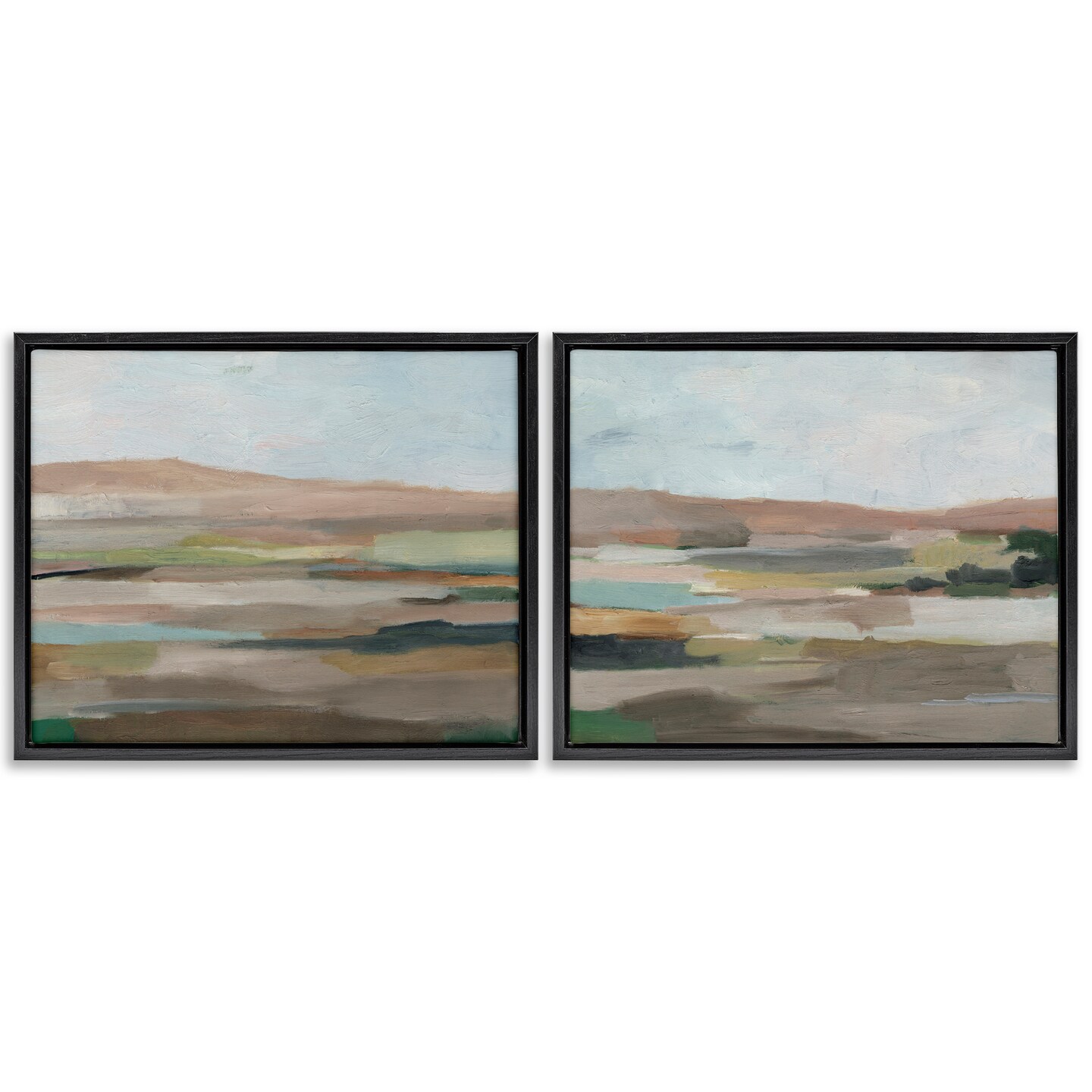 Stupell Industries Neutral Abstract Landscape 2 pc Framed Floater Canvas Wall Art Set Design by Ethan Harper