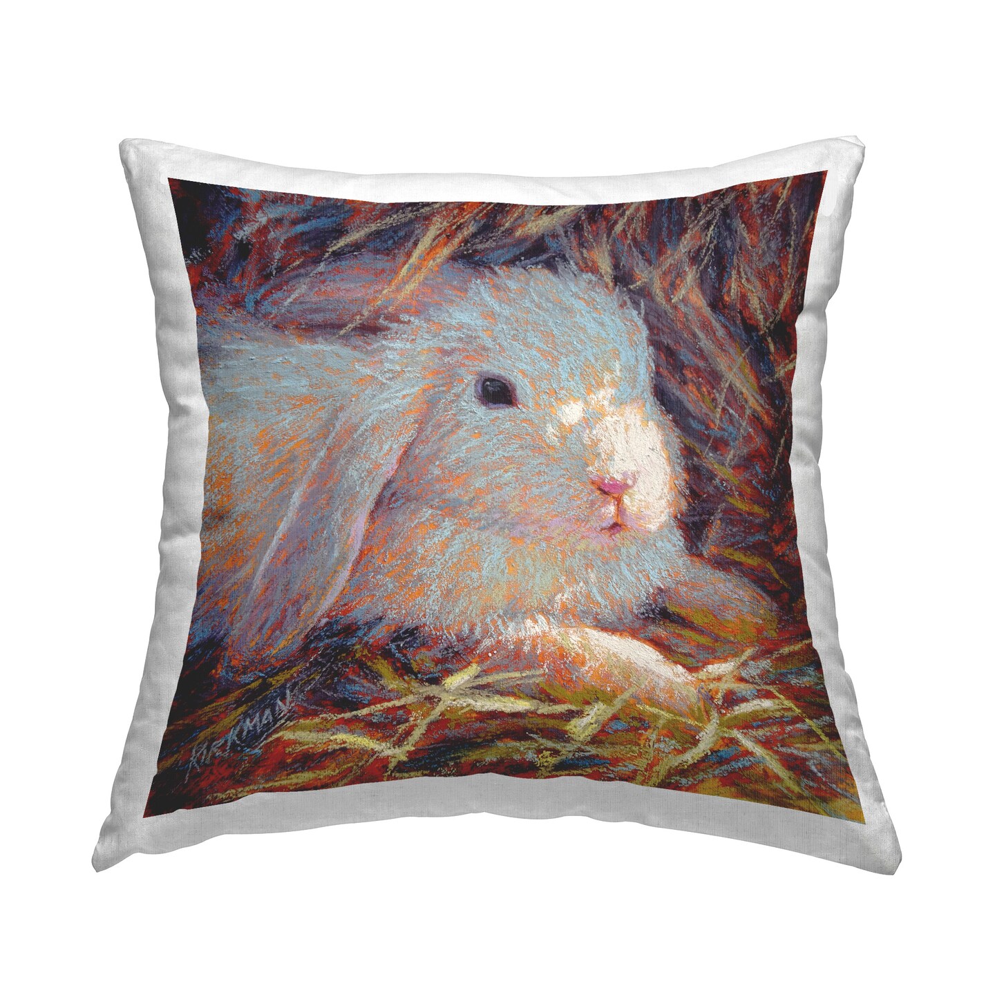 Rabbit in Nature Design by Rita Kirkman Throw Pillow 