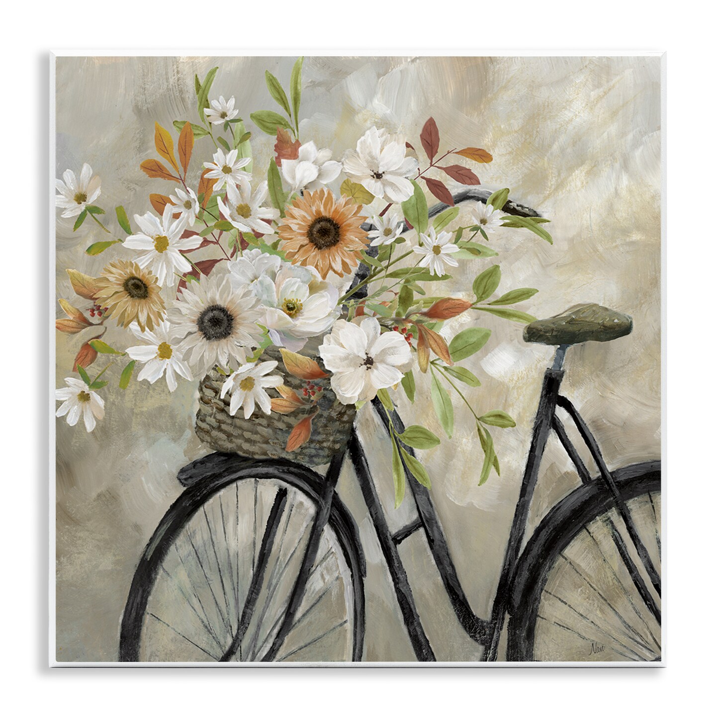 Stupell Industries Country Floral Bicycle Wall Plaque Art Design by Nan