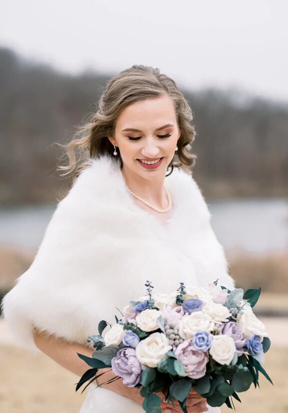 Ivory White Fur Shawl (Butterfly Ivy03) | MakerPlace by Michaels