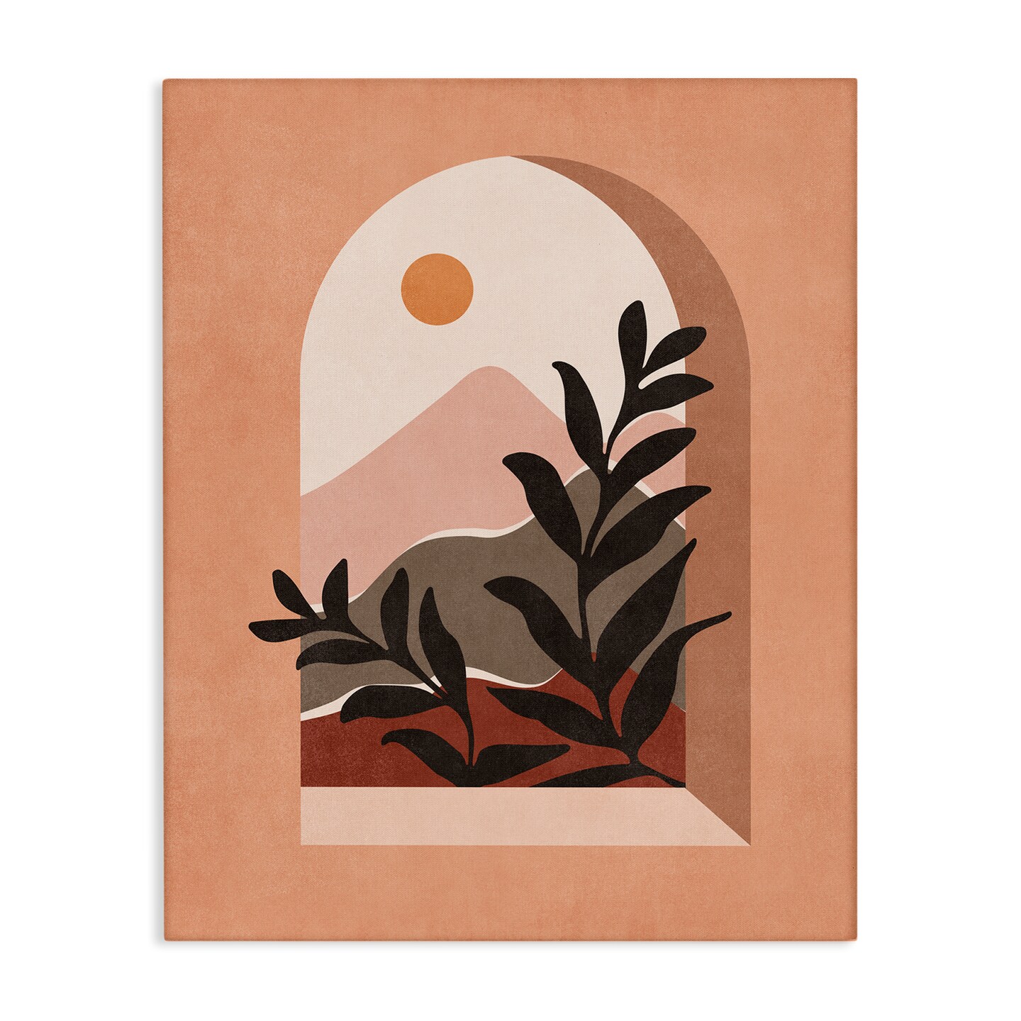 Stupell Industries Terracotta Boho Window Canvas Wall Art Design by Nataly White