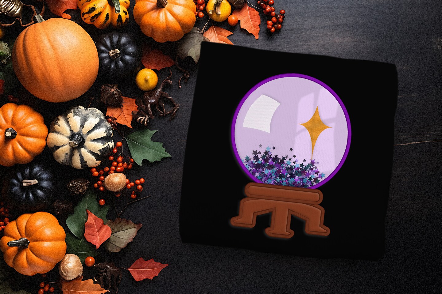 MACHINE EMBROIDERY FILE - Fillable Crystal Ball Applique Embroidery