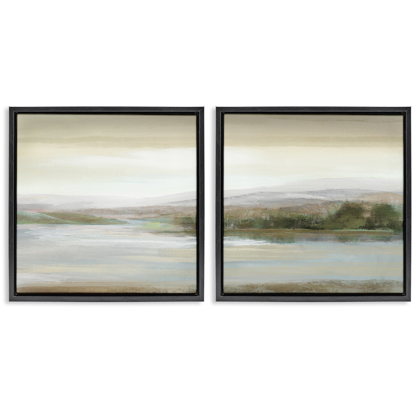 Stupell Industries Abstract Lakeside Landscape 2 pc Framed Floater ...