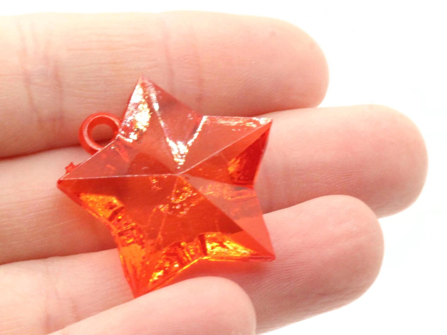 12 31mm Mixed Color Large Clear Acrylic Star Charms