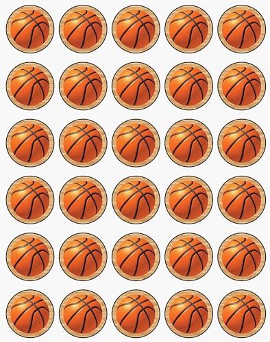 30 x Basketball Themed Edible Cupcake Toppers | Uncut on Wafer Sheet- Qty 30-1.5 each