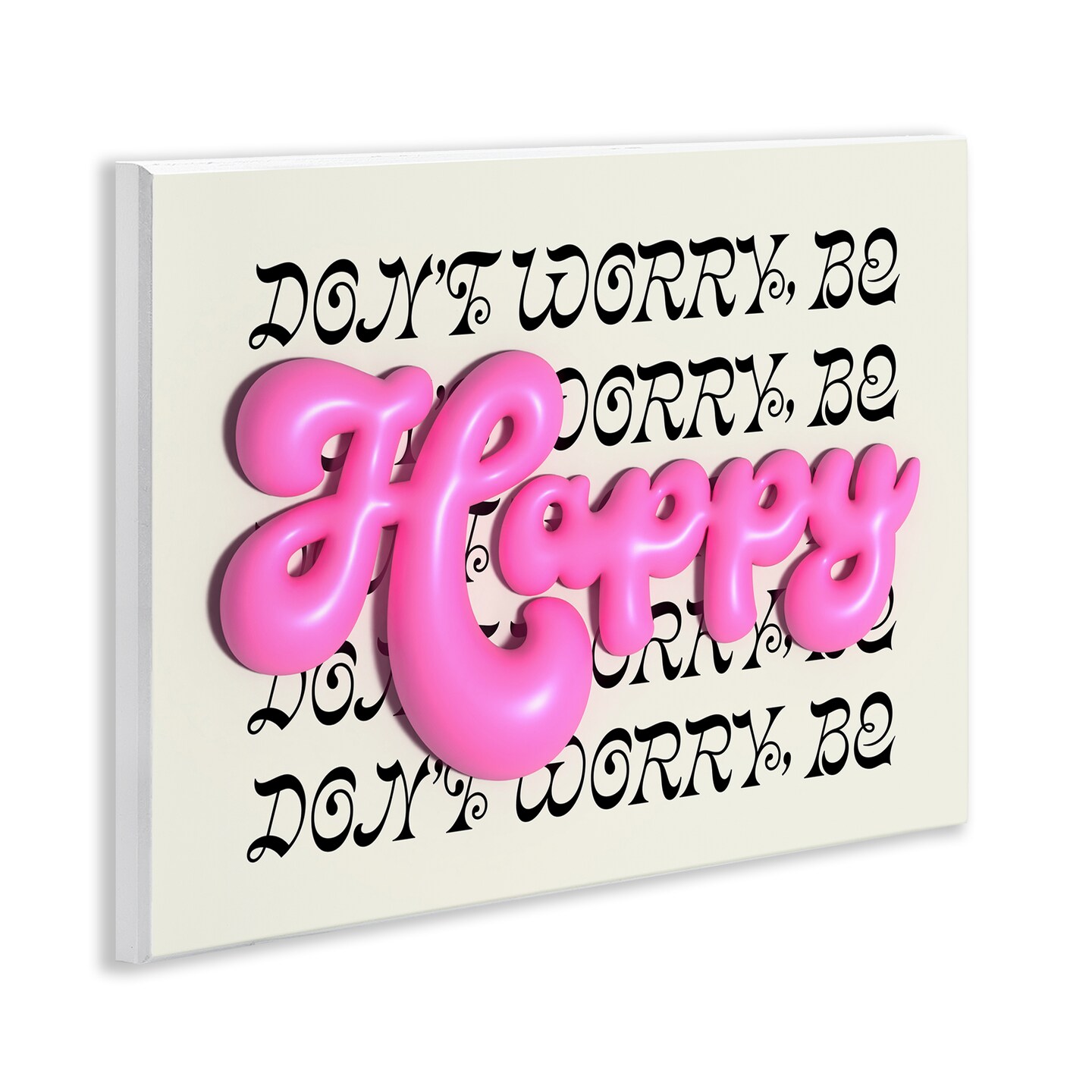 Stupell Industries Bubble Letters Happy Wall Plaque Art Design by Victoria Barnes