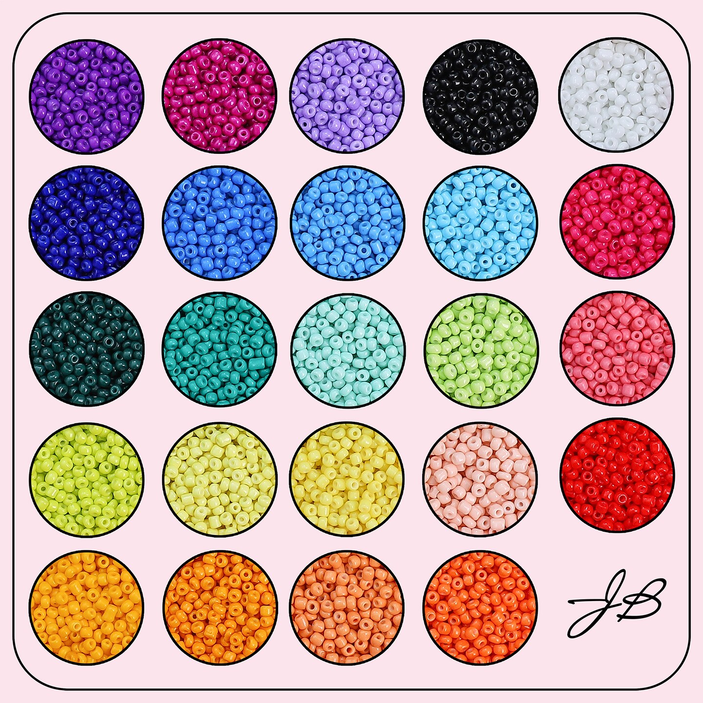 John Bead 12500pcs Assorted 24 Colors Glass Seed Beads 8/0 Jewelry Making Bead Box