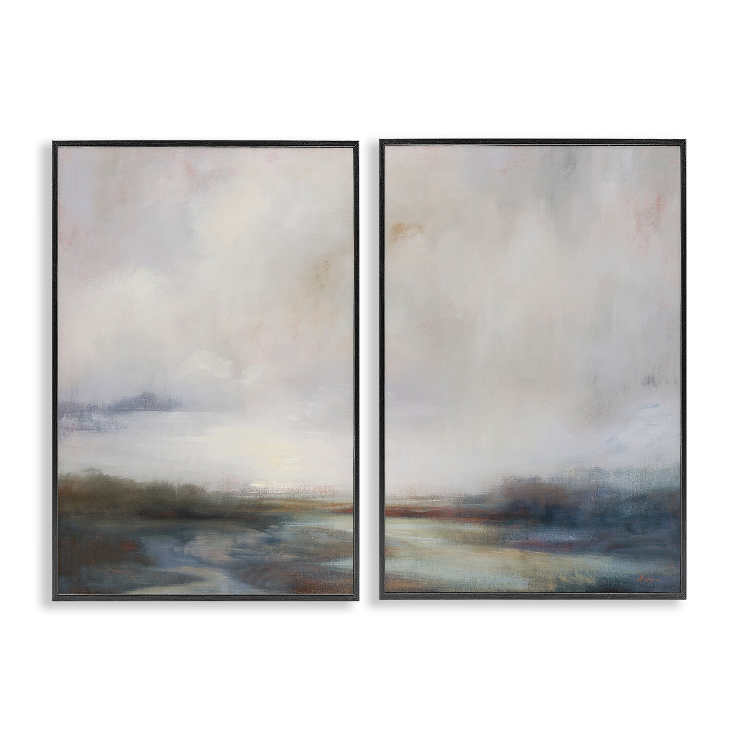Stupell Industries Moody Clouds Landscape 2 pc Framed Giclee Wall Art Set Design by Simon Addyman