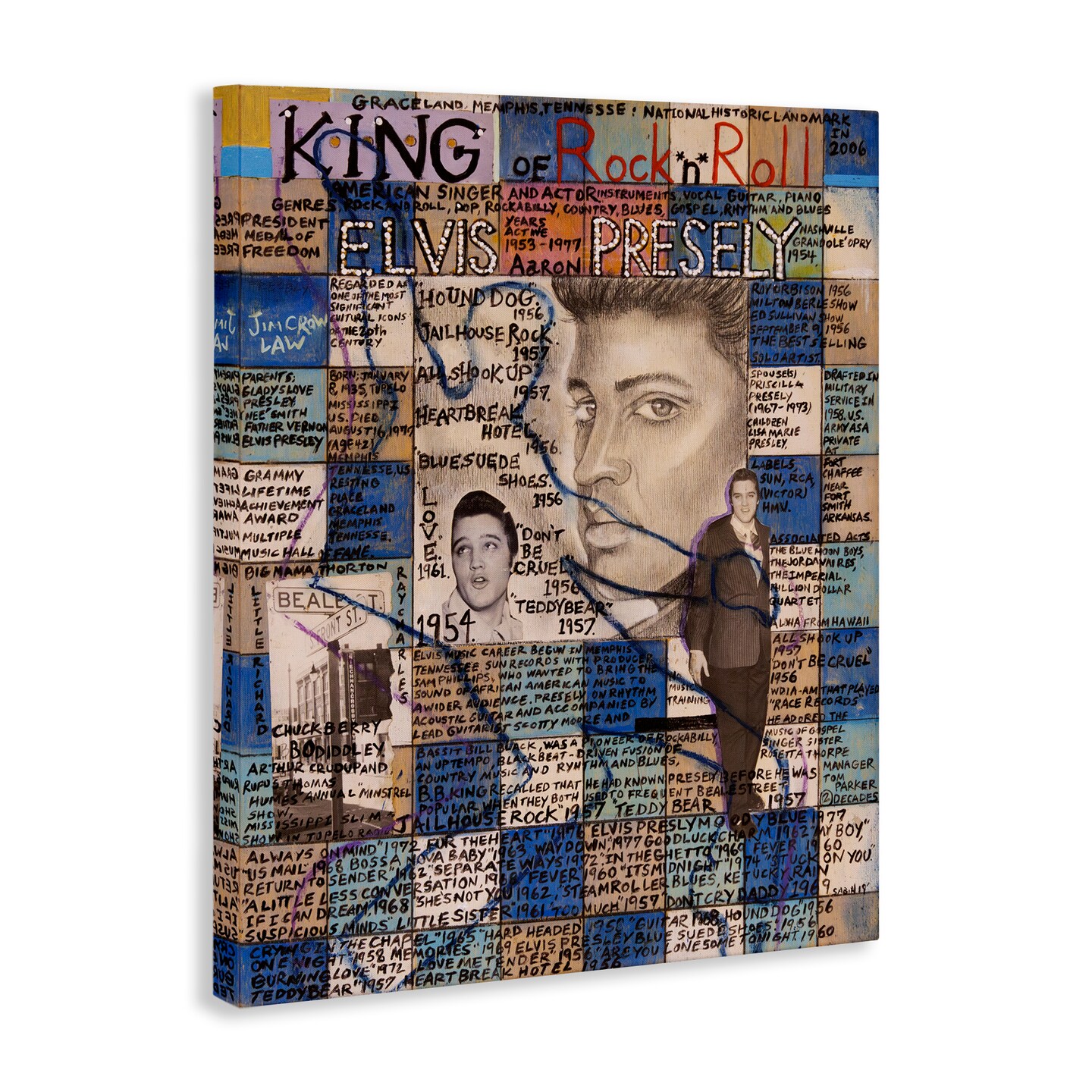 Stupell Industries Elvis Presley Collage Canvas Wall Art Design by Sabin