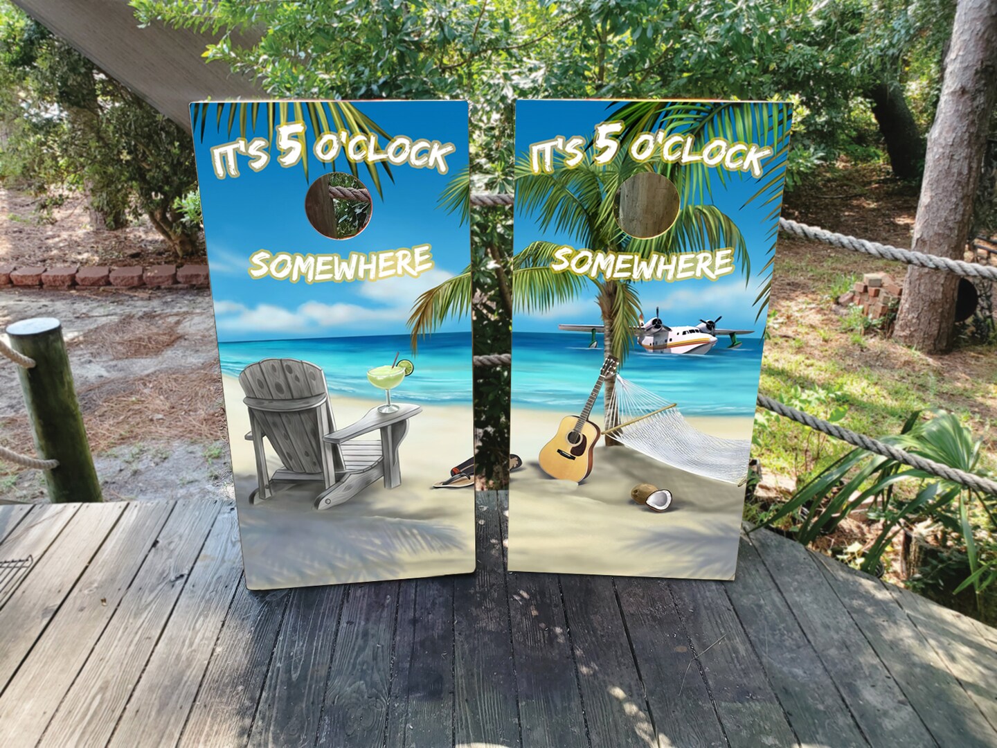 Waterproof Cornhole Wraps (Boards and bags not included) - It's 5