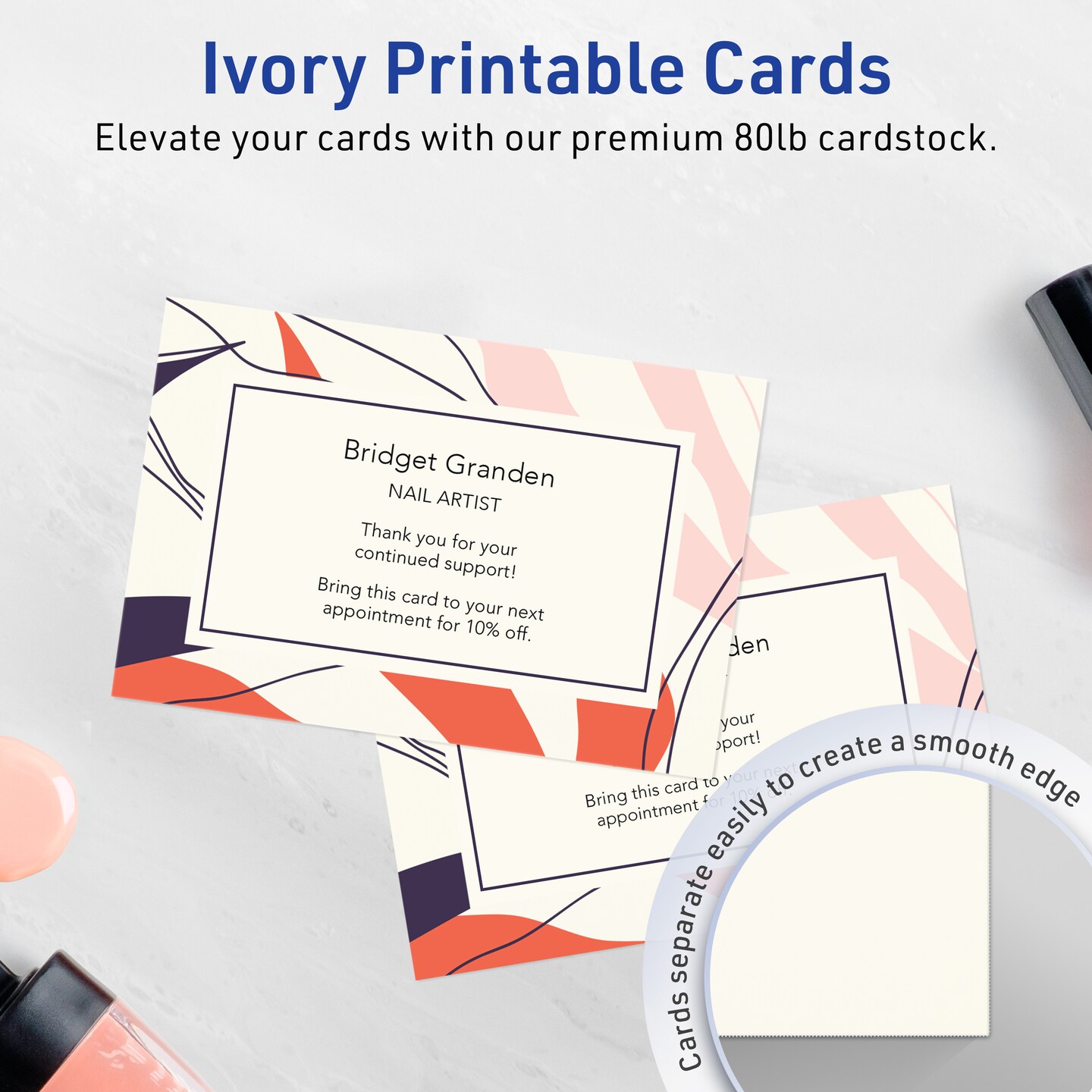 Avery Matte Ivory Postcards, 4&#x22; x 6&#x22; Rectangle