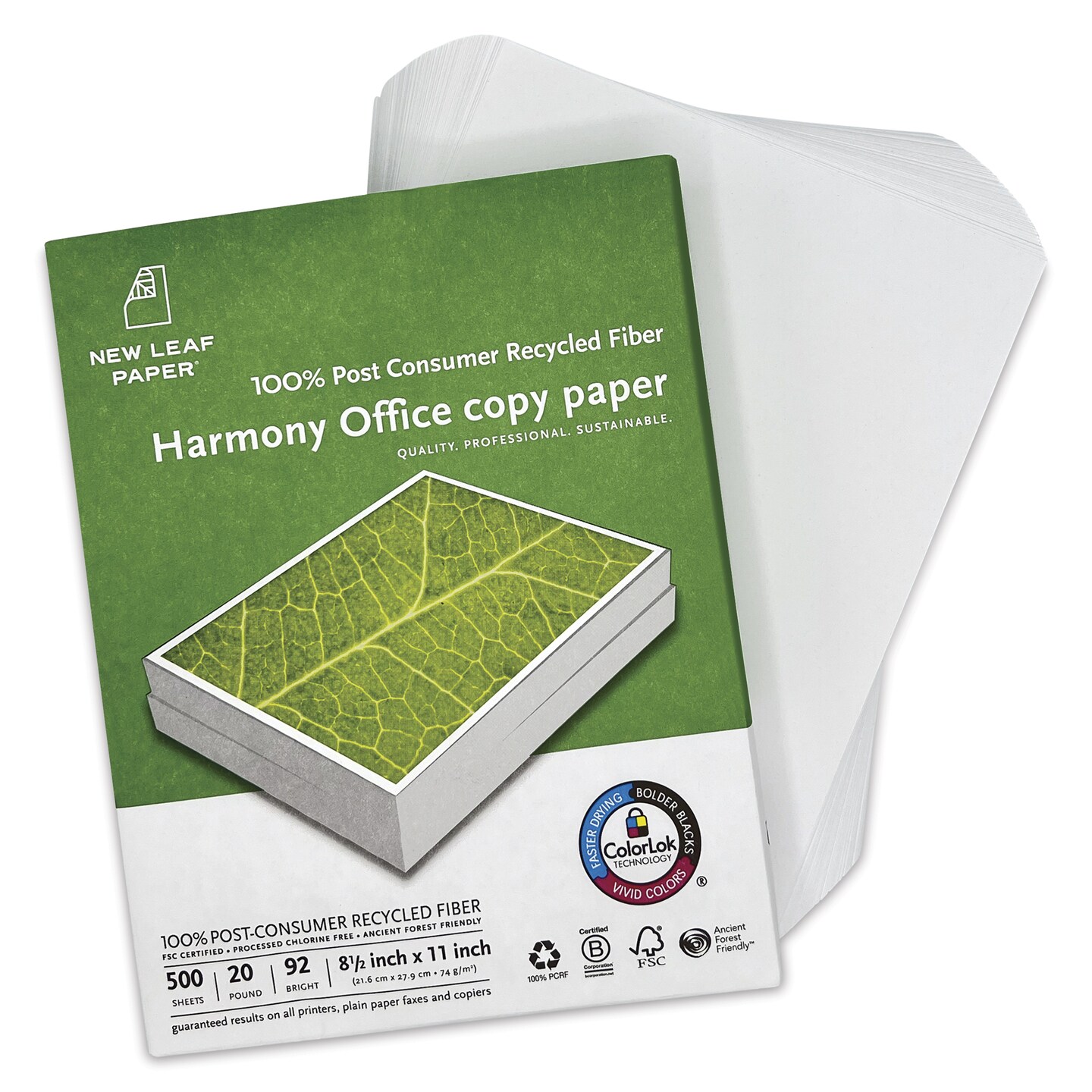 Harmony Office Copy Paper - 8-1/2&#x22; x 11&#x22;, Pkg of 500, Ream