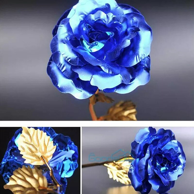 24K Dipped Gold Rose Artificial Flower Valentine&#x27;s Day Gift For Girlfriend Wife