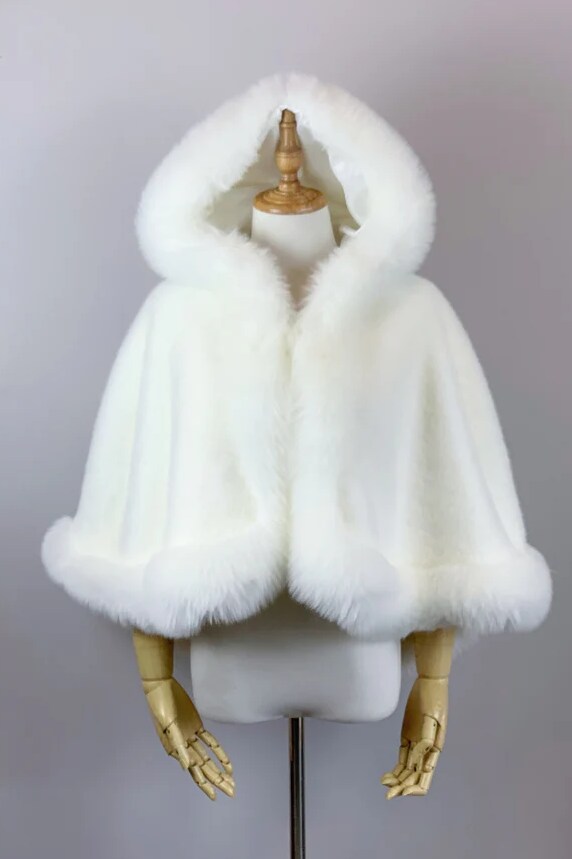 Ivory White Faux Fur Cape (Juliet Wht01) | MakerPlace by Michaels