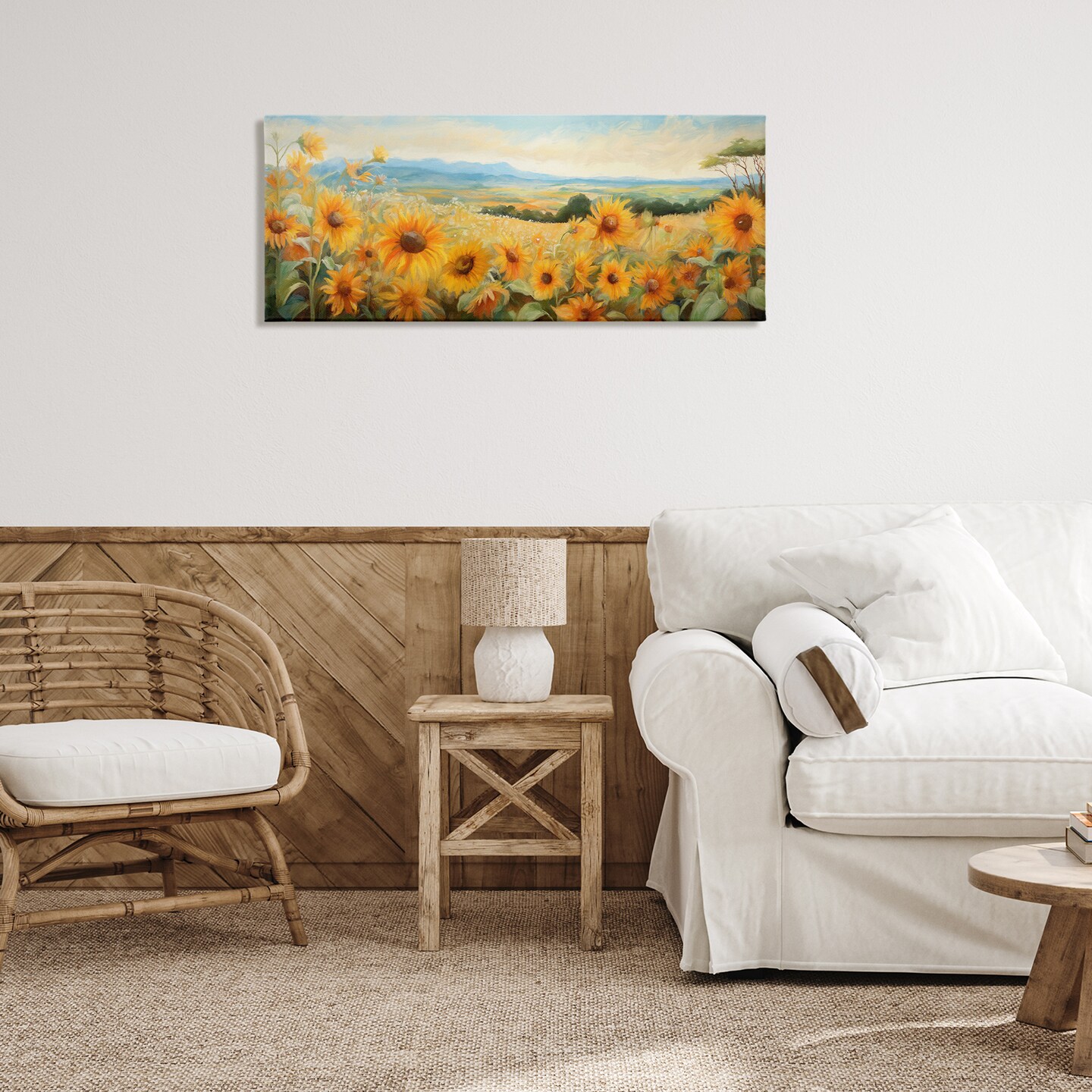 Stupell Industries Sunflower Fields Panorama Canvas Wall Art Design by Ramona Murdock