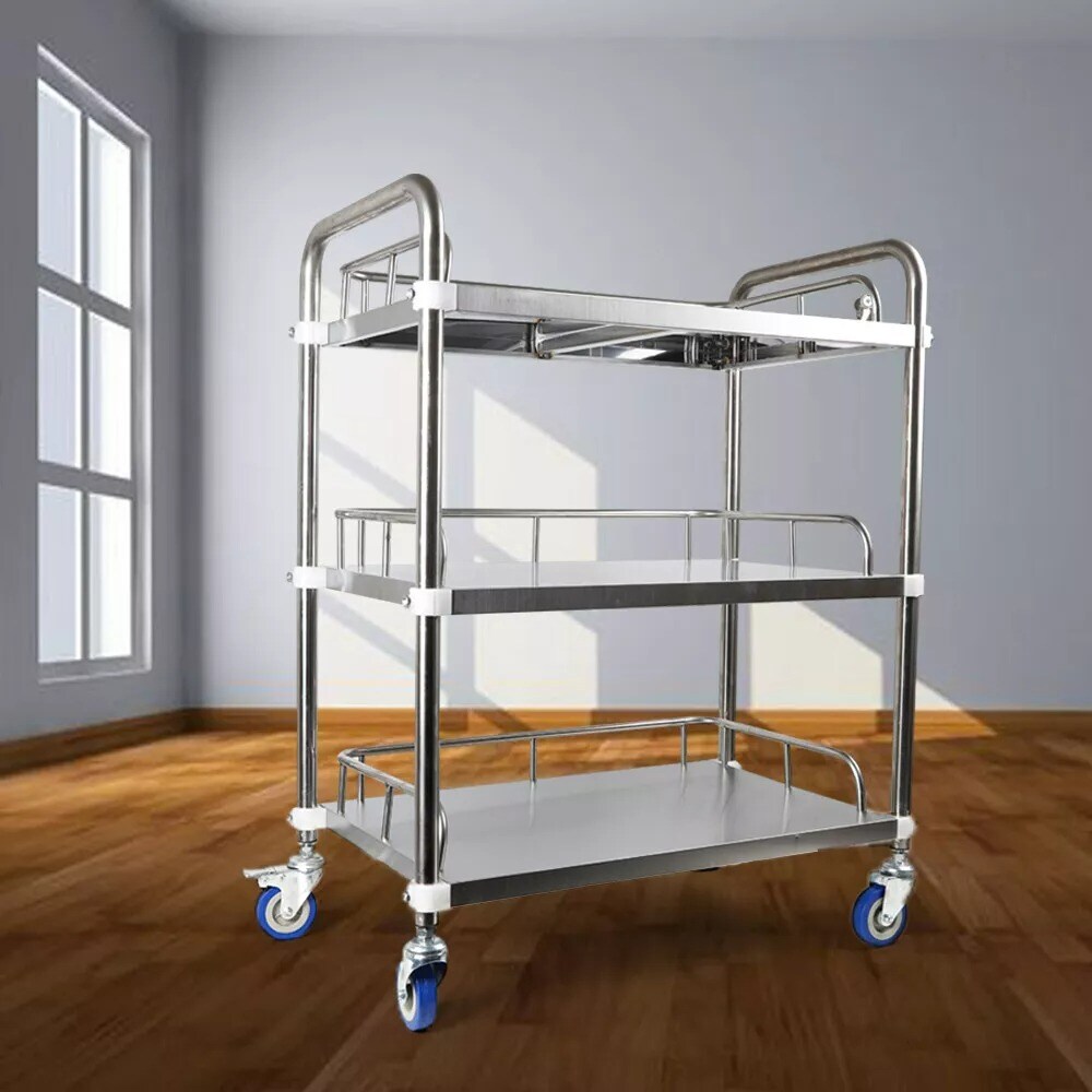Rolling Salon Trolley Esthetician Cart Beauty Spa Facial Steel Storage Station