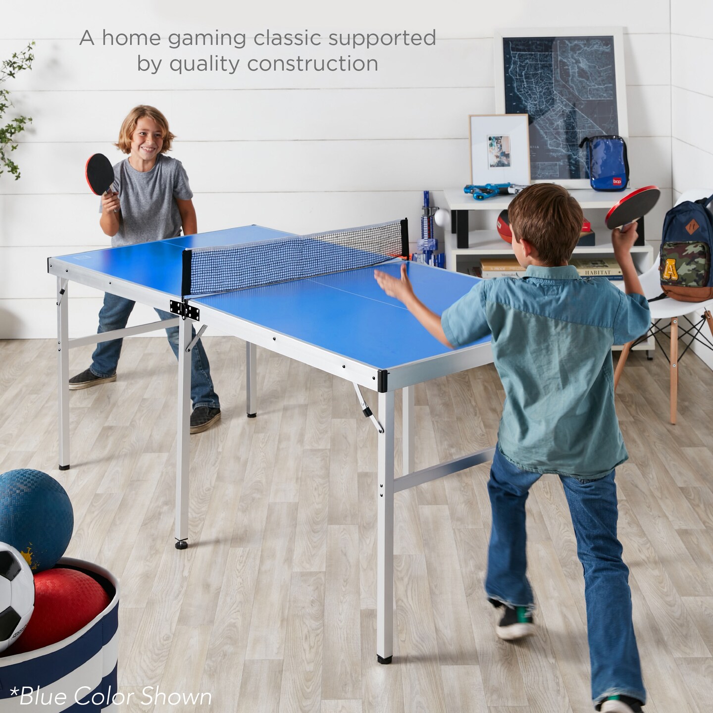 Best Choice Products 6x3ft Portable Ping Pong Table Game Set, Folding Table Tennis w/ 2 Paddles, Balls