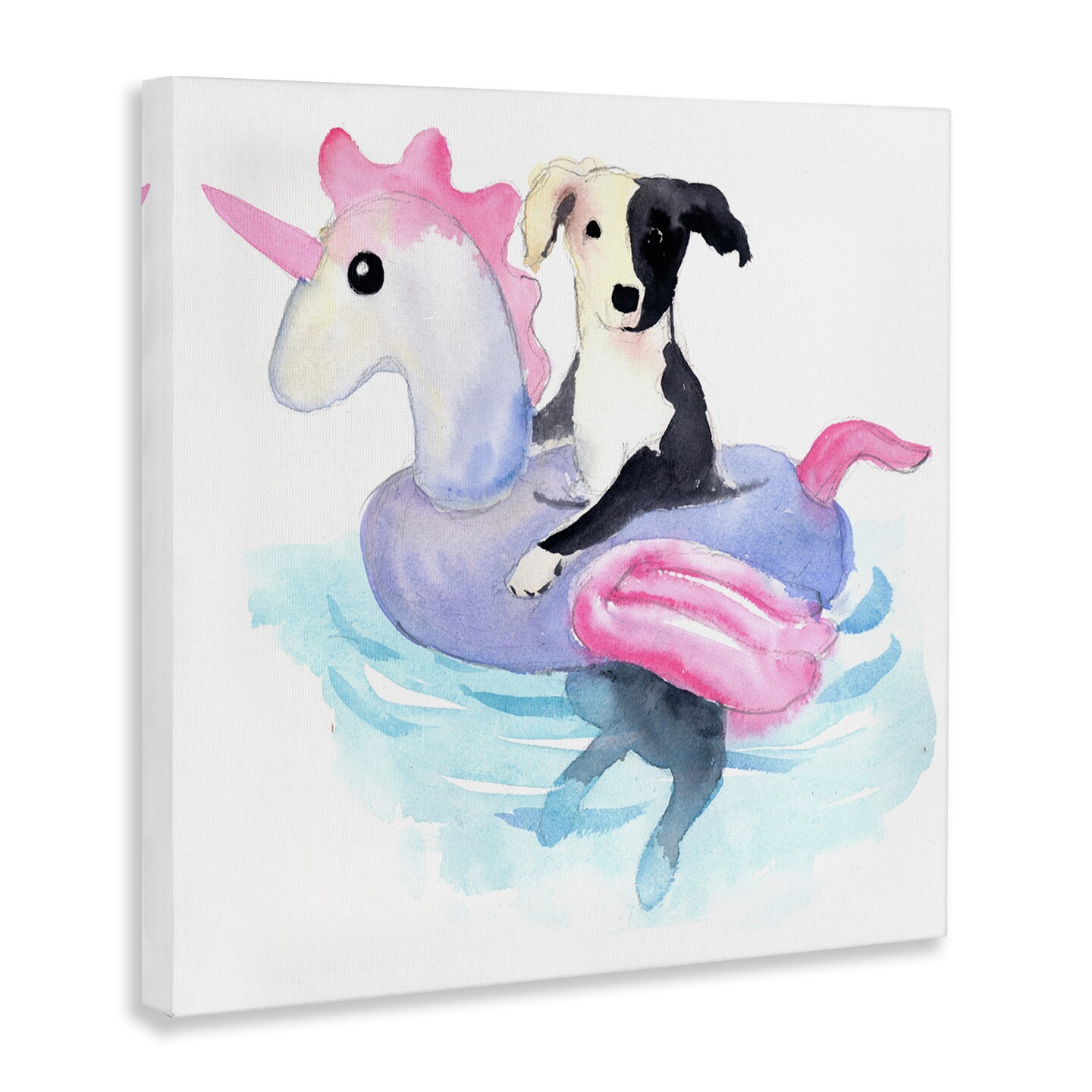 Stupell Industries Sandy Dog Pool Float Canvas Wall Art Design by Geoff Allen