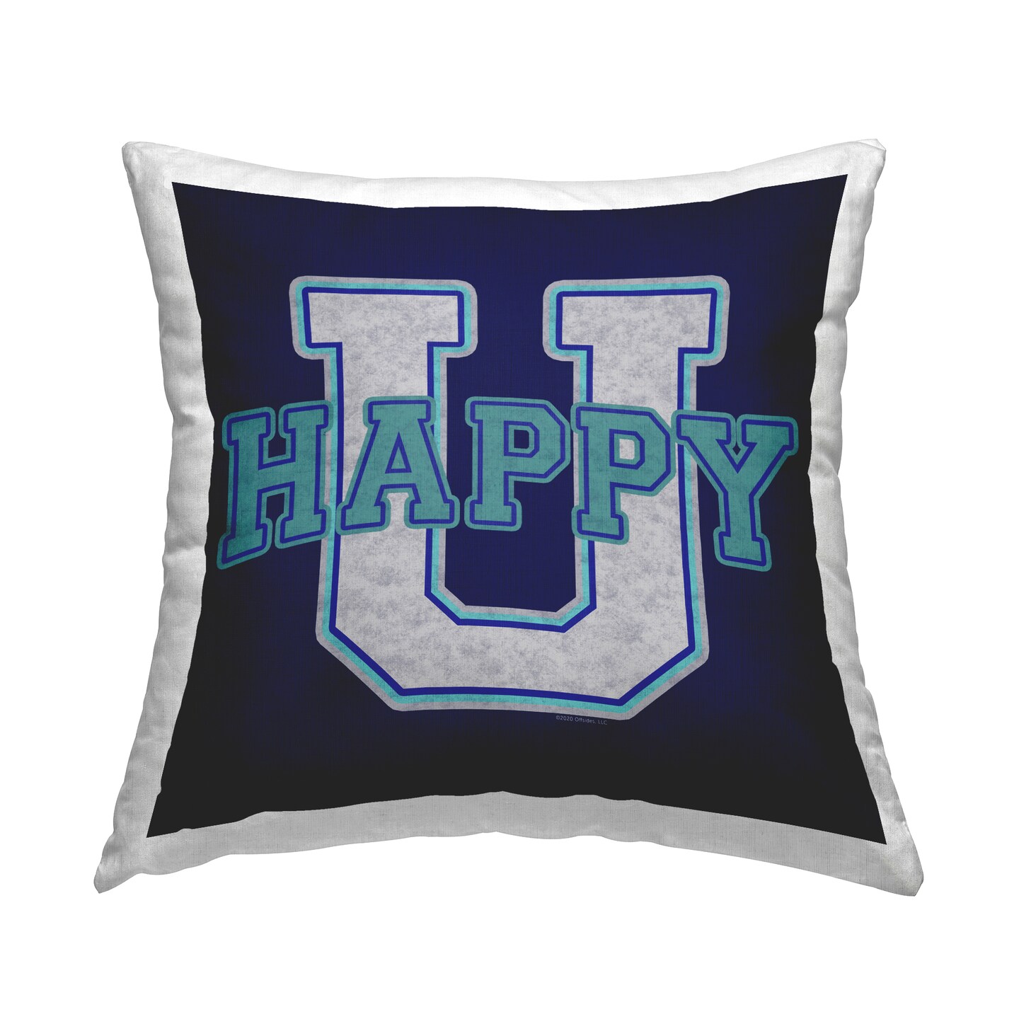 Happy U Varsity Style Decorative Printed Throw Pillow Design by Higher Learning/Life Is High, 18 x 7 x 18