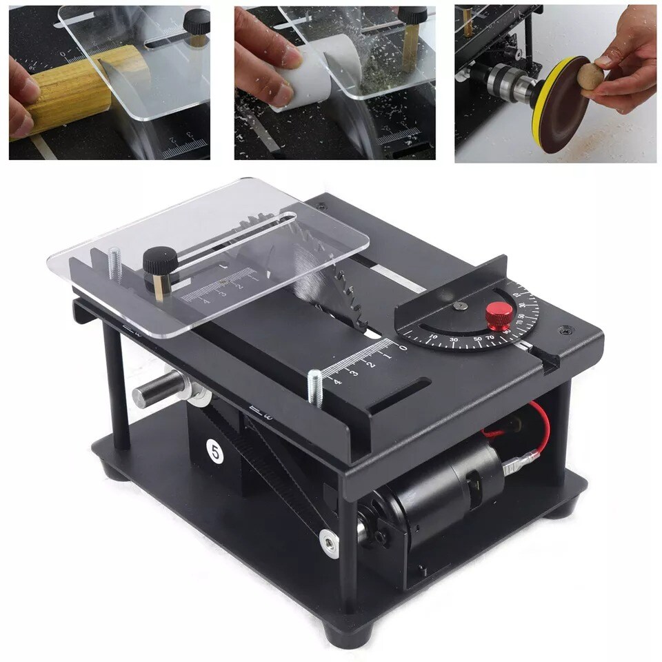 Compact Mini DIY Table Saw Rotating Speed 1000-3000r/min Work Shop Portable 110V