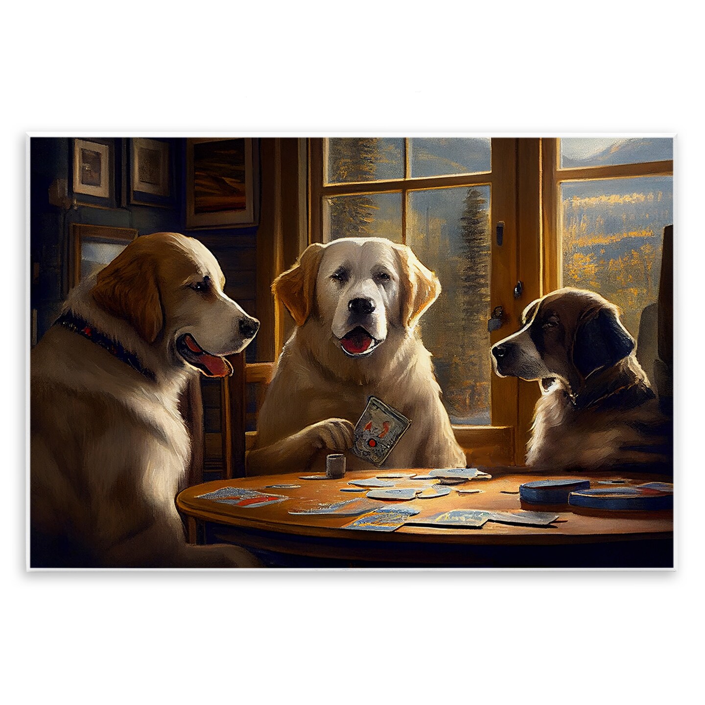 Stupell Industries Dogs Playing Card Game Wall Plaque Art Design by Sasha