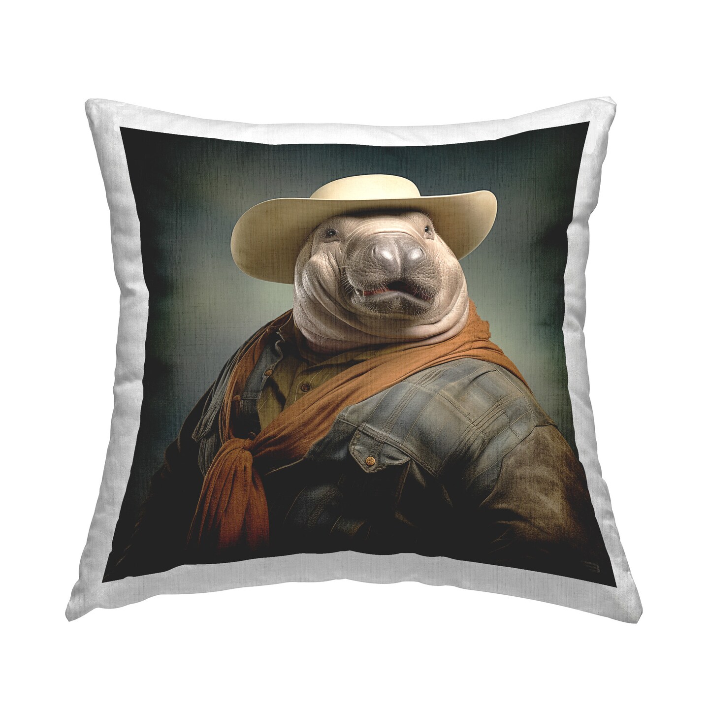 Southwestern Sea Life Portrait Design by RB Throw Pillow 