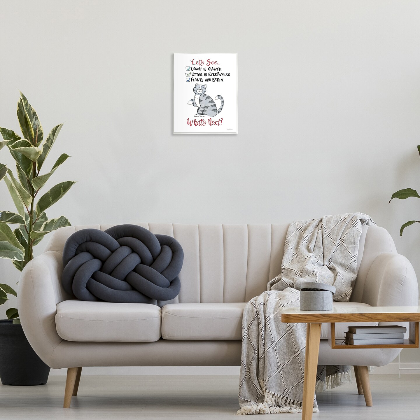 Stupell Industries Funny Troublemaker Cat Wall Plaque Art Design by Deb Strain