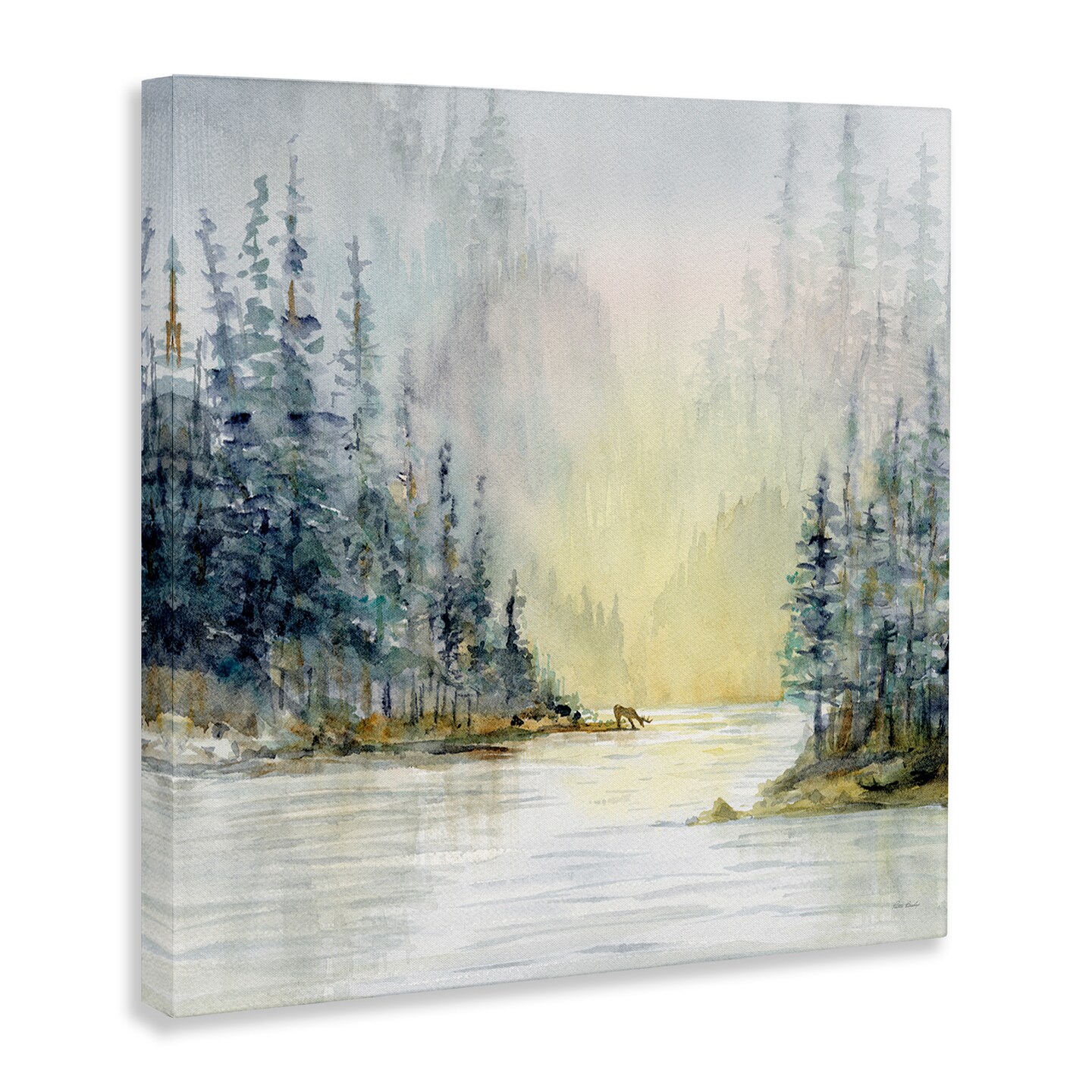 Stupell Industries Woodland Lake Scene Canvas Wall Art Design by Patti Bishop