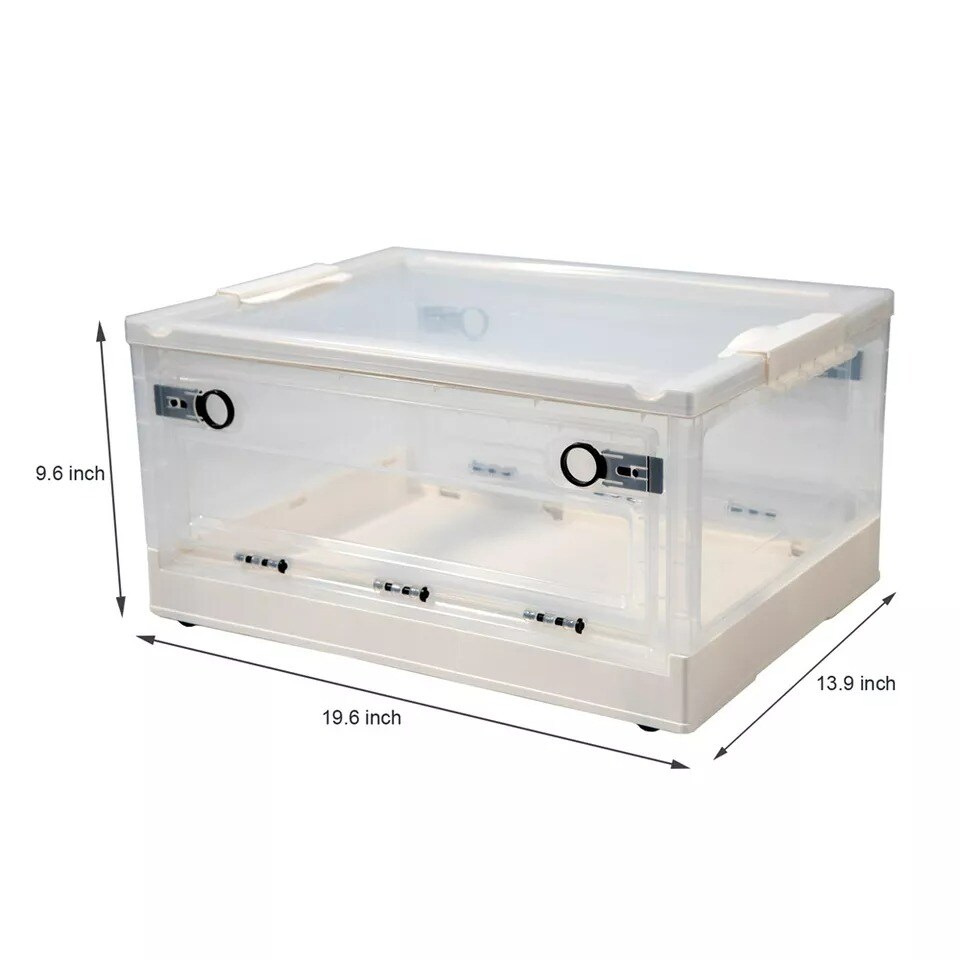 35L Rolling Folding Storage Box Storage Box Collapsible Rolling Storage Box