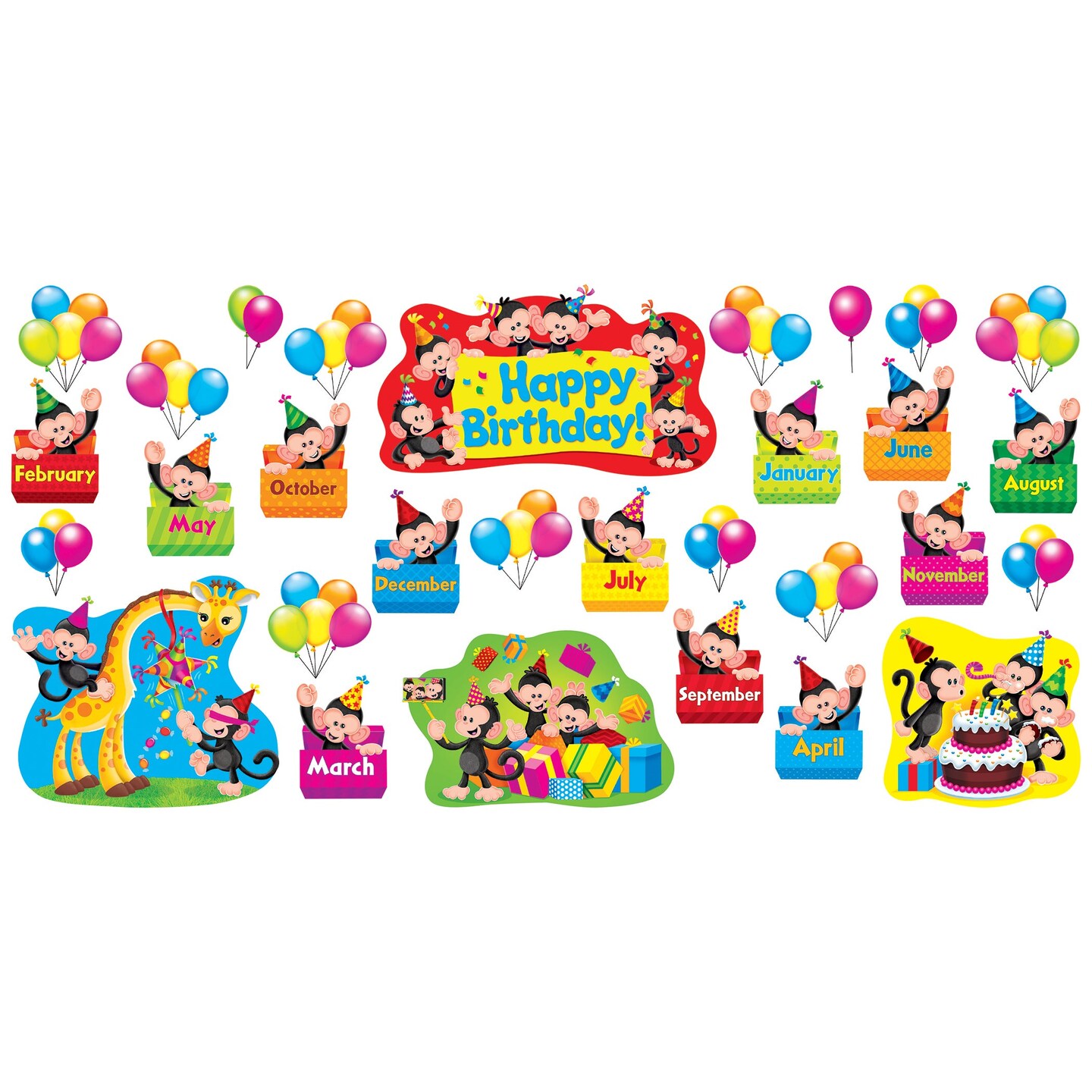 Monkey Mischief&#xAE; Birthday Bulletin Board Set