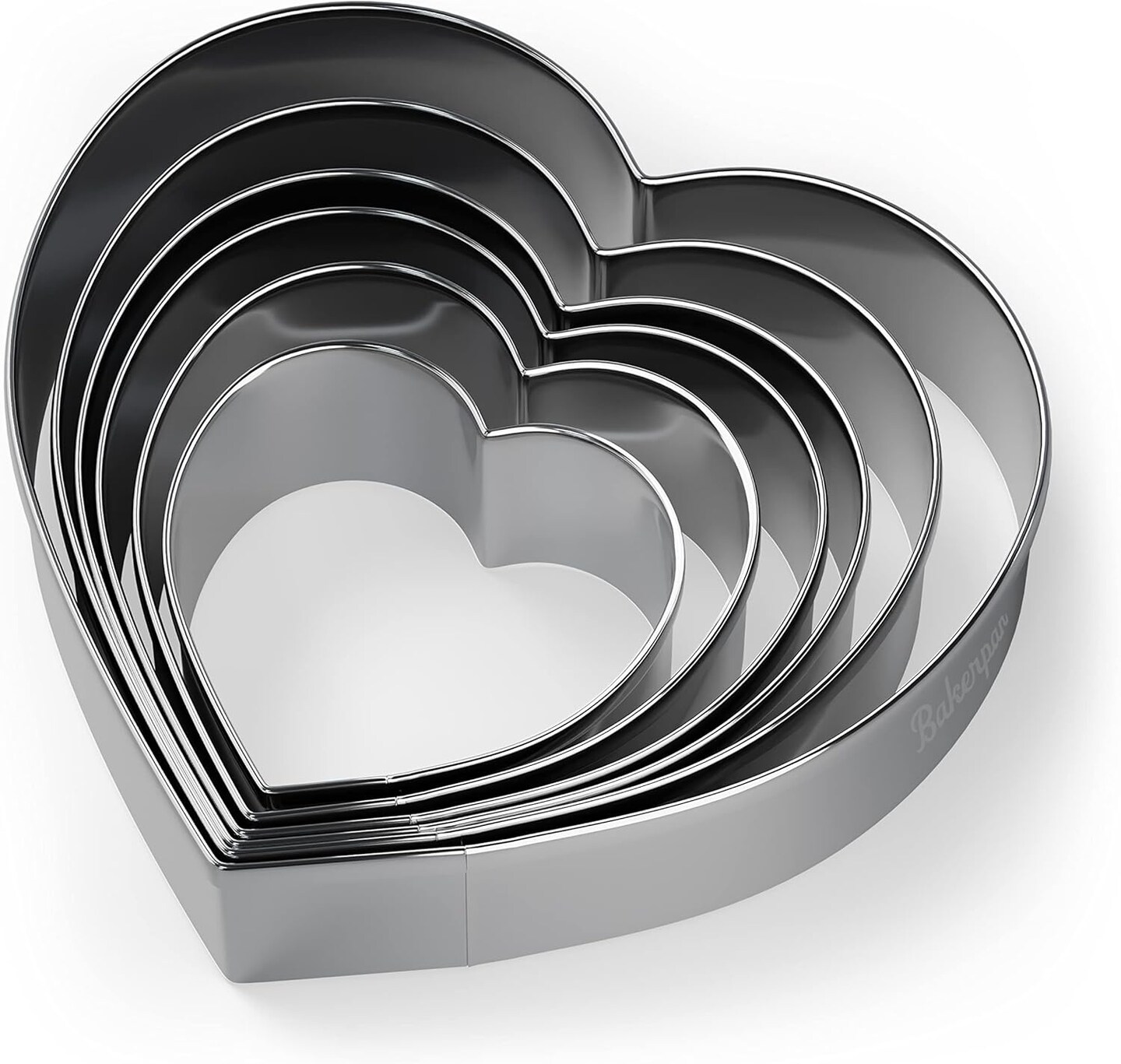 Stainless Steel Heart Cookie Cutter Set &#x2013; Valentines Day Cookie Cutters