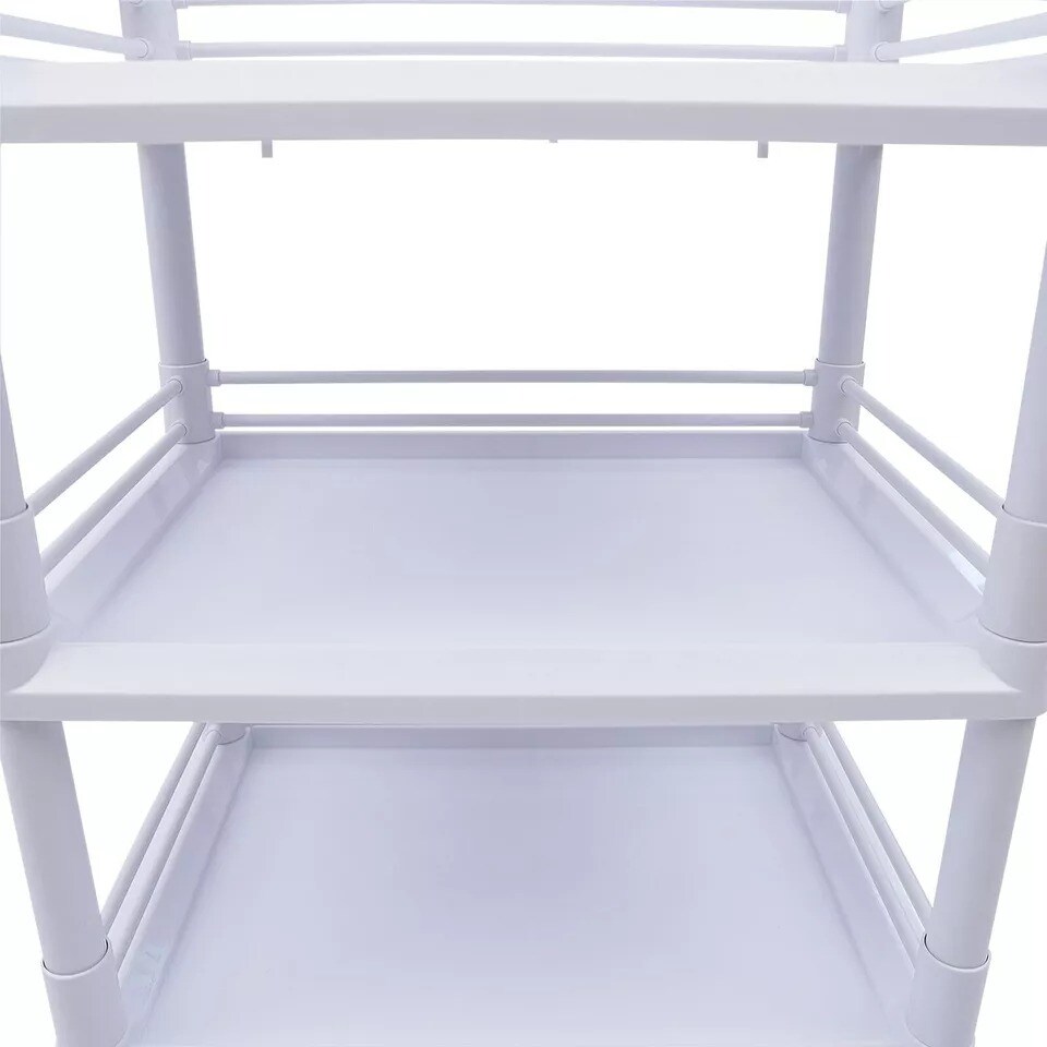 Medical Lab Trolley Cart 3 Tier Spa Rolling Shelf Beauty Salon Storage Organizer