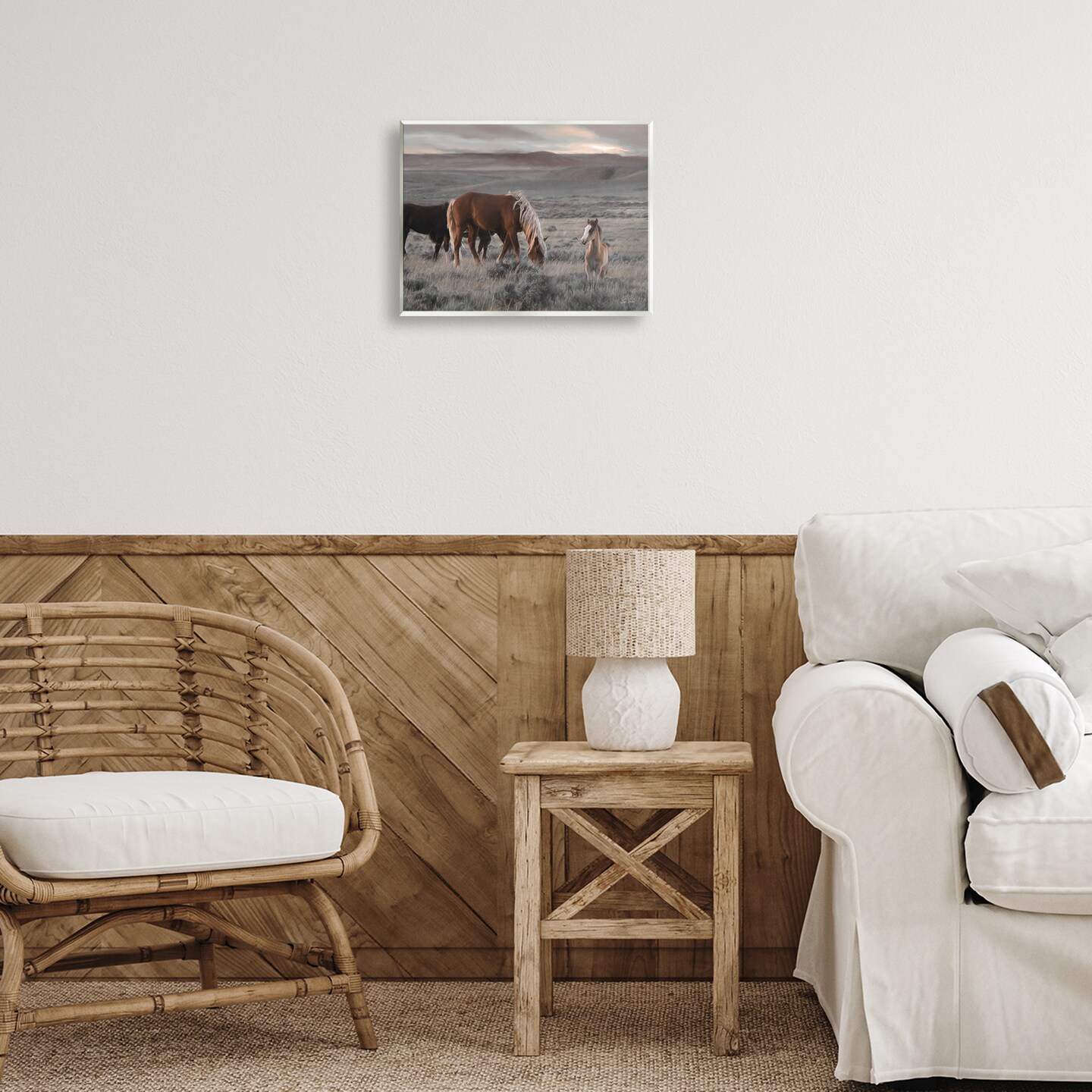 Stupell Industries Country Horses in Valley Wall Plaque Art Design by Lori Deiter