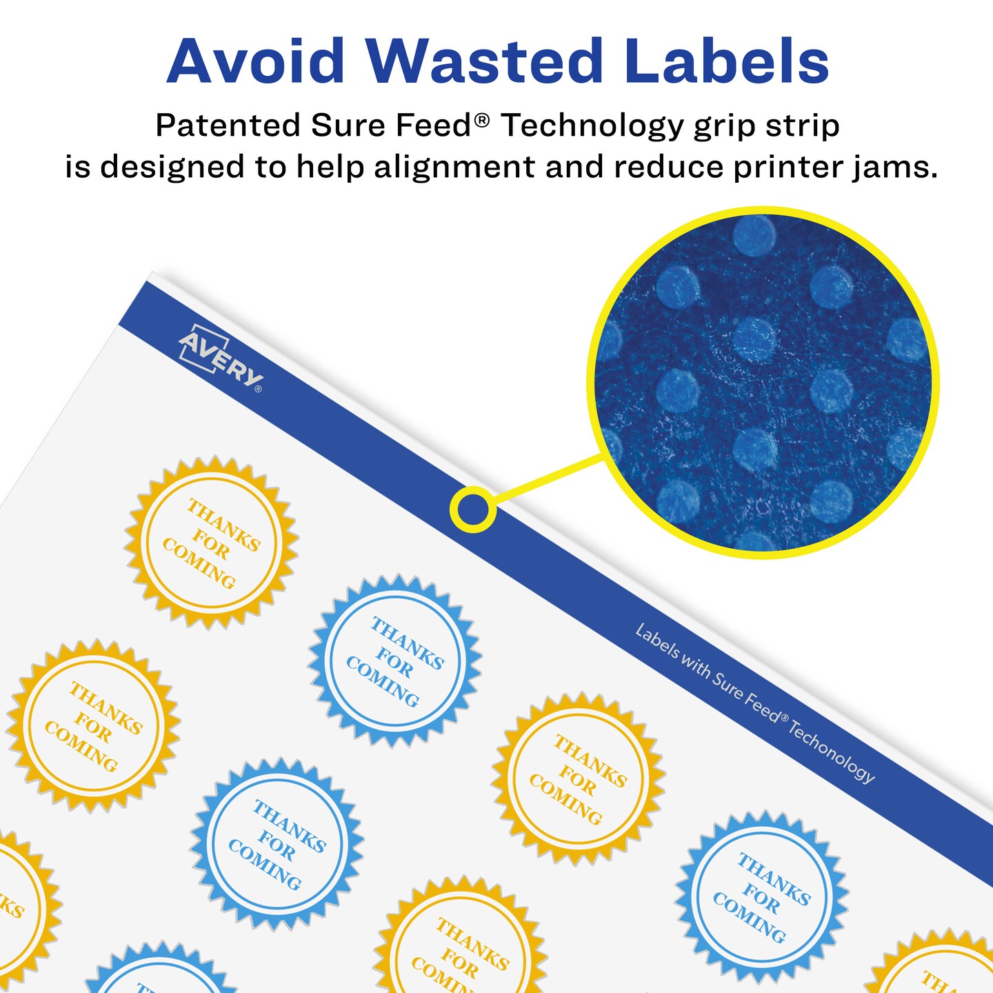 Avery Glossy Clear Starburst Labels with Sure Feed, 3&#x22;