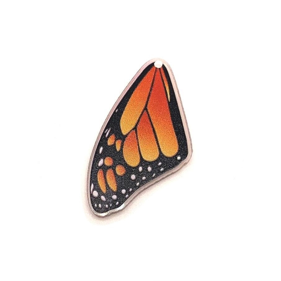 1, 4 or 20 Pieces: Acrylic Monarch Butterfly Wing Charms