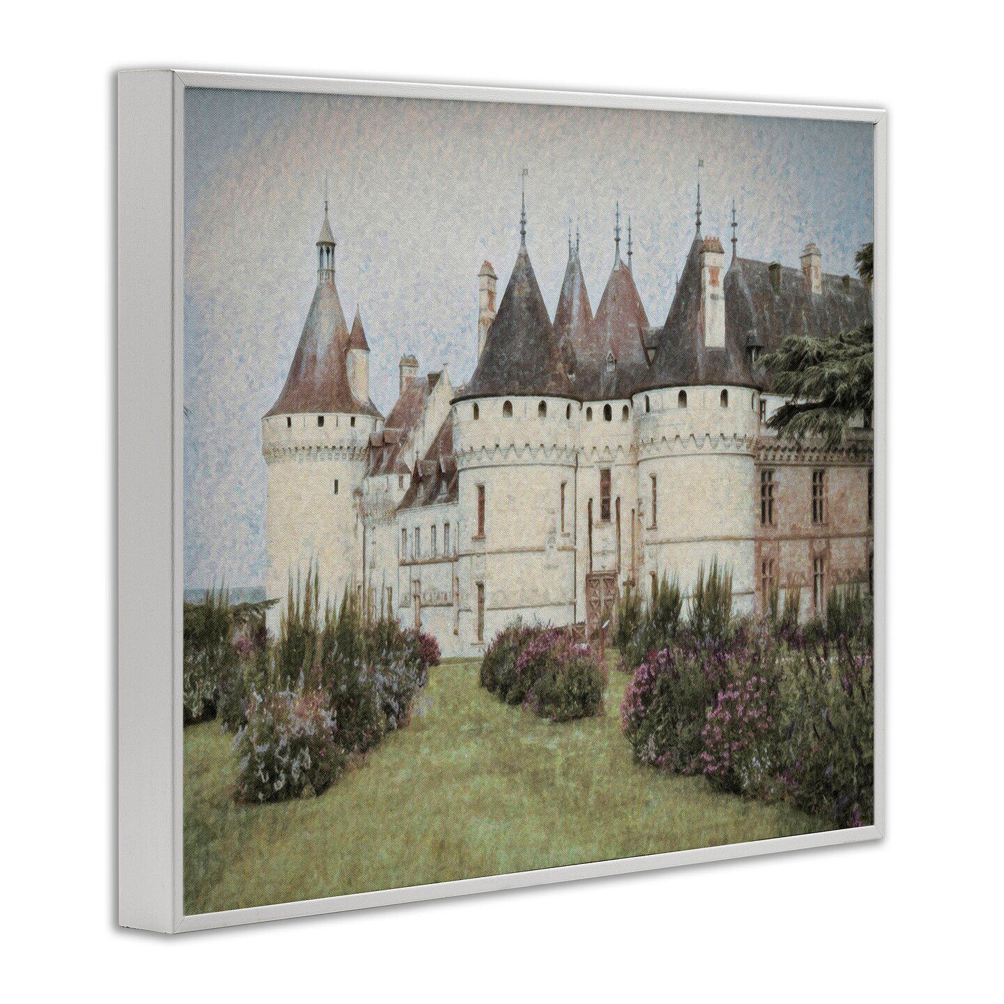 Stupell Industries French Castle Landmark Framed Giclee Wall Art Design by Graffi*tee Studios