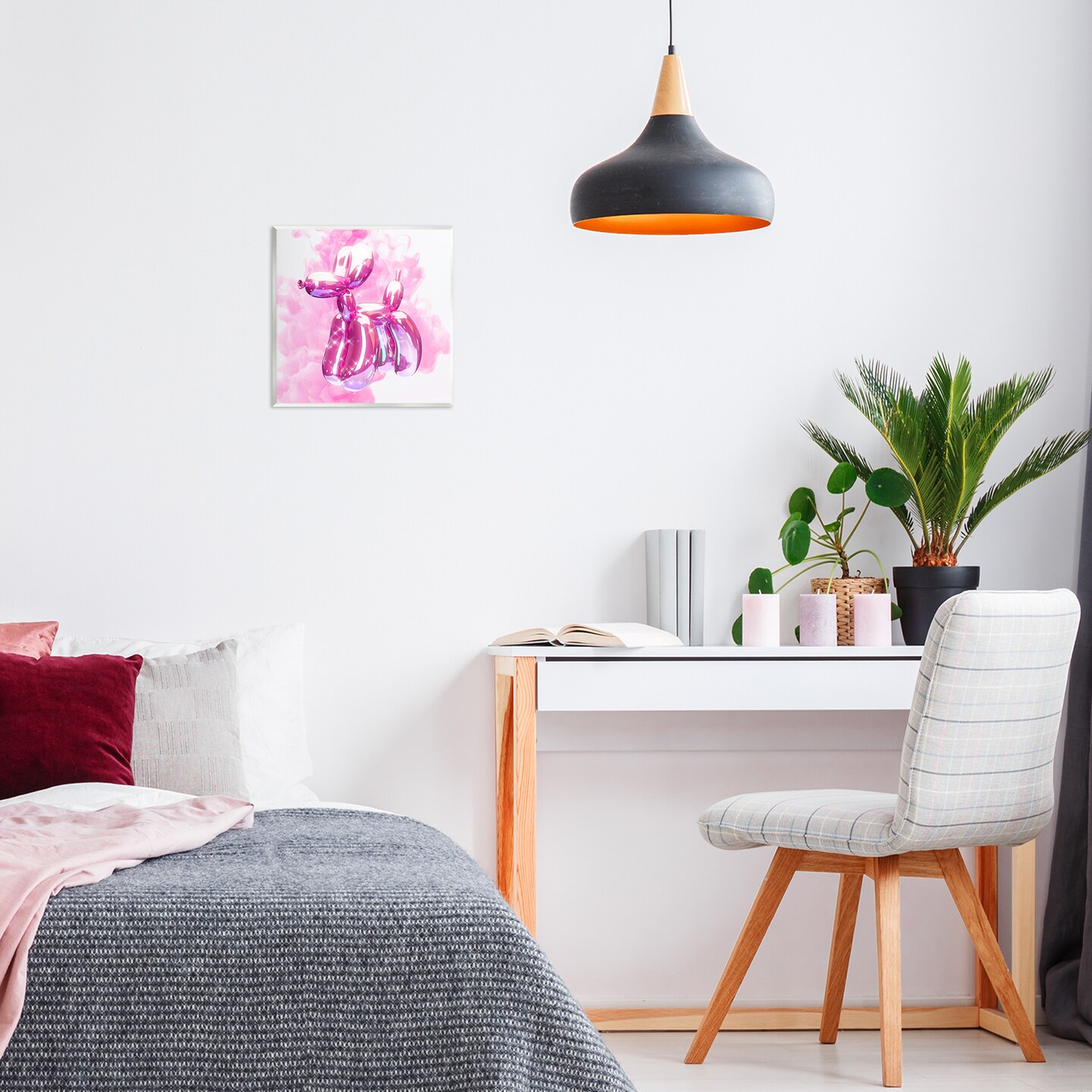 Stupell Industries Pink Glam Balloon Dog Wall Plaque Art Design by Ziwei Li