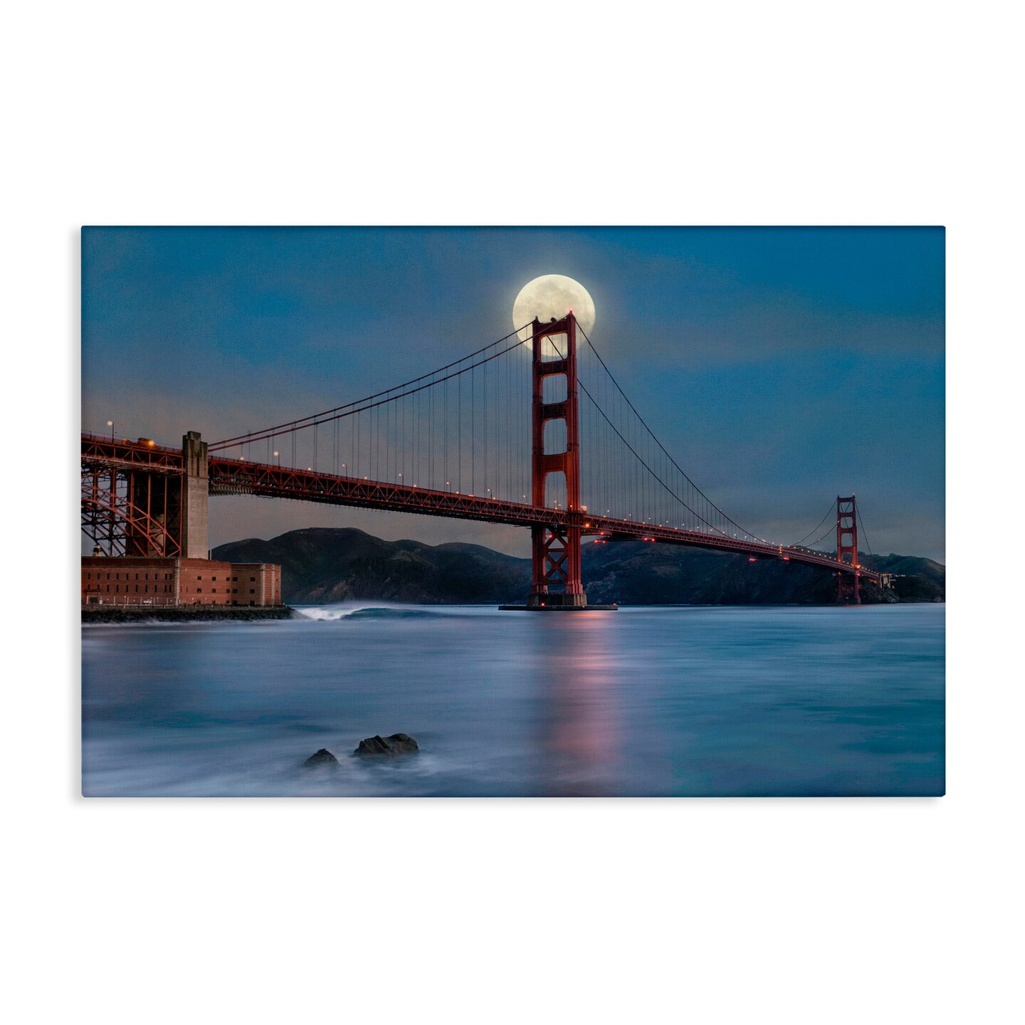 Stupell Industries Moonlit Bridge Landmark Canvas Wall Art Design by Lee Sie
