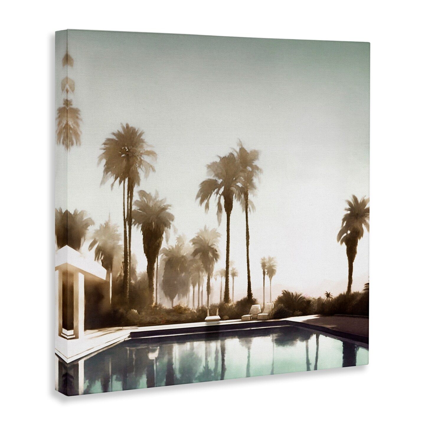 Stupell Industries Dreamy Pool &#x26; Palm Trees Canvas Wall Art Design by Noah Bay