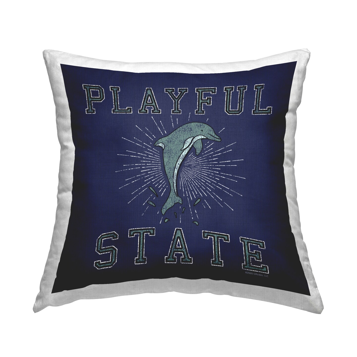 Playful State Dolphin Decorative Printed Throw Pillow Design by Spirit Animals/Life Is High, 18 x 7 x 18