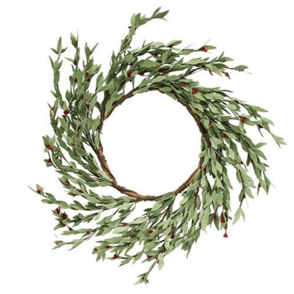 Red Pip &#x26; Foamy Herb Wreath