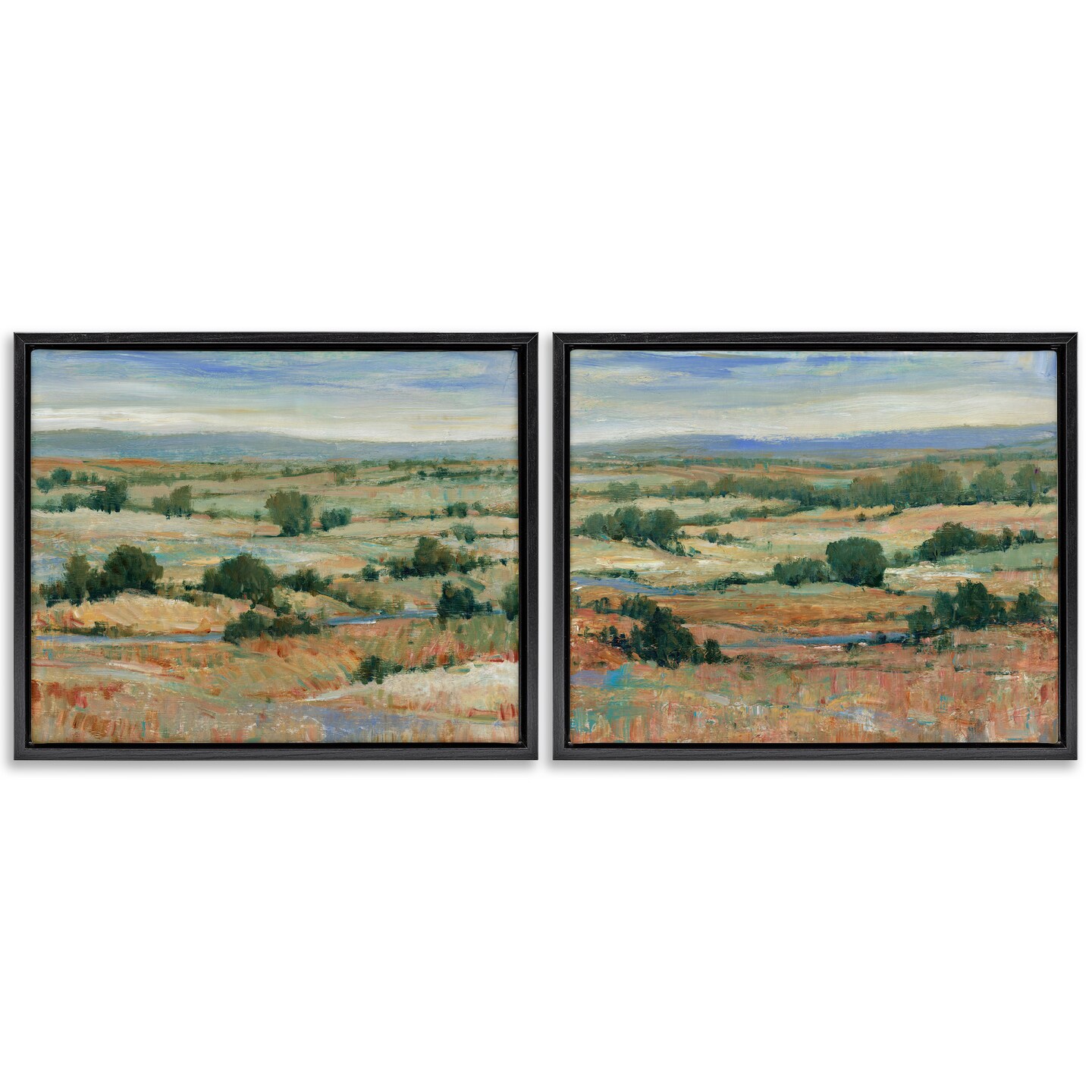Stupell Industries Abstract Farm Field Landscape 2 pc Framed Floater Canvas Wall Art Set Design by Tim Otoole