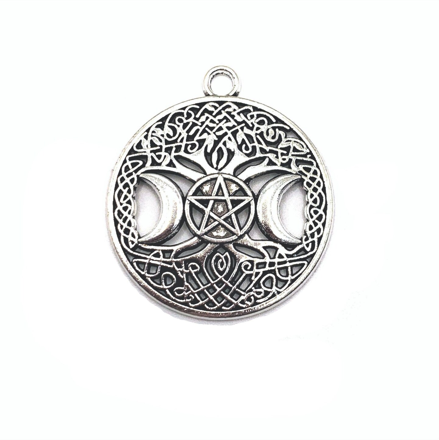 1, 4, 20 or 50 Pieces: Large Silver Wiccan Goddess Charms