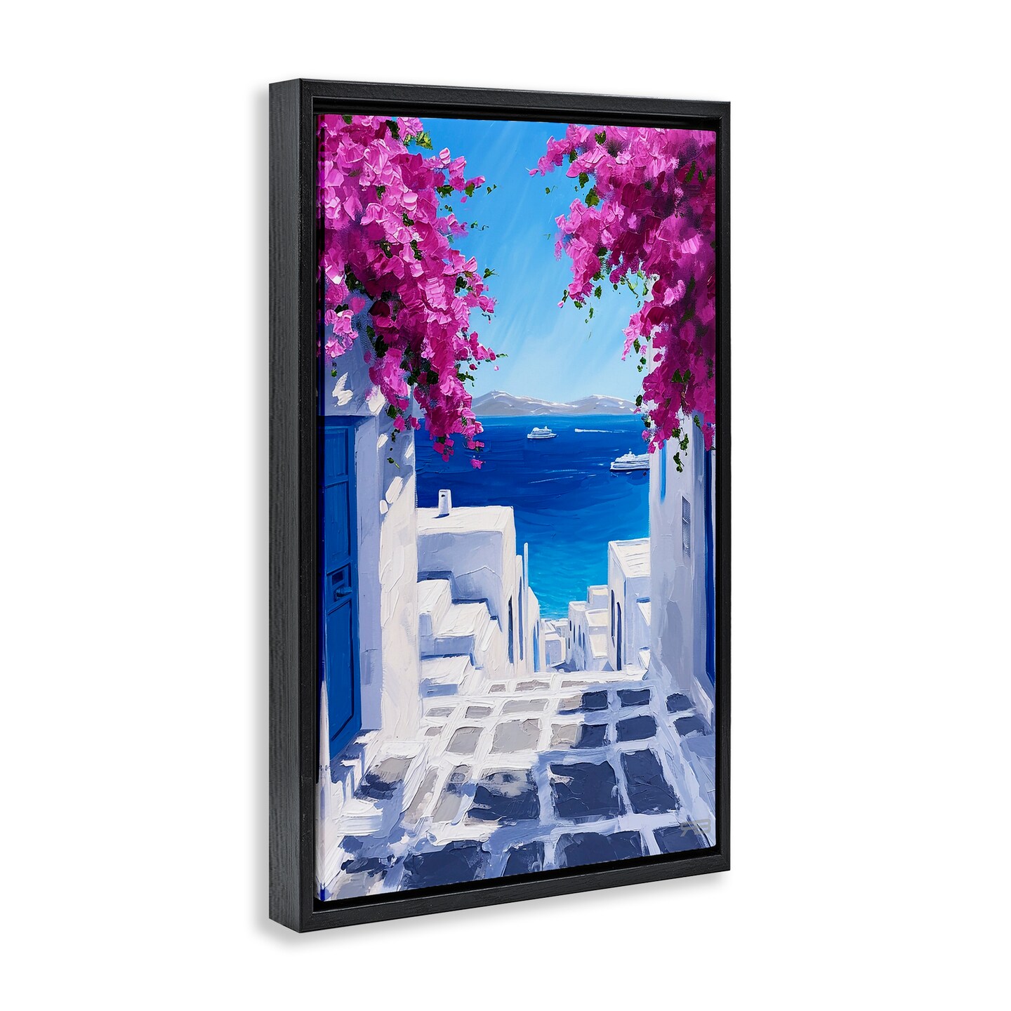 Stupell Industries Coastal Architecture Town Framed Floater Canvas Wall Art Design by RB