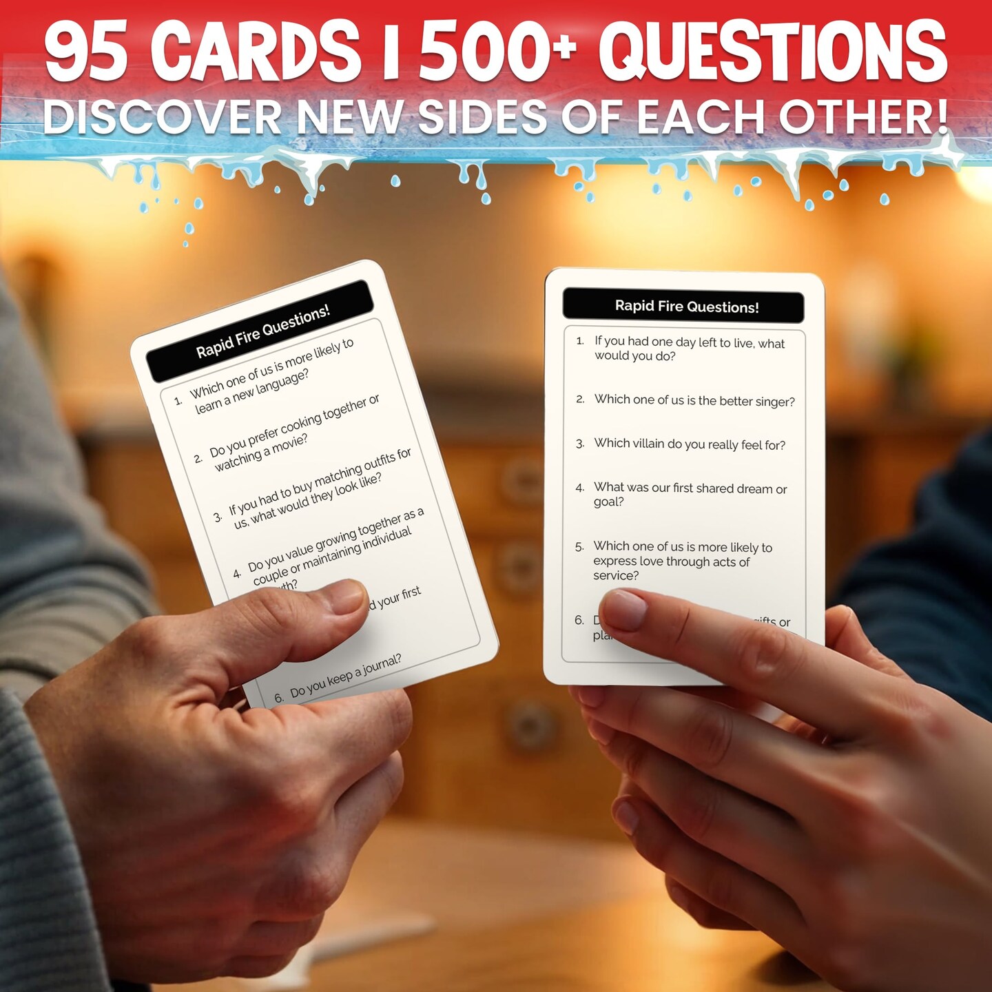 Rapid Fire Conversation Cards Game for Couples I 95 Cards
