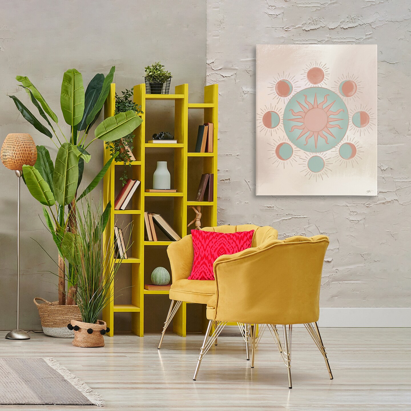 Stupell Industries Balanced Lunar Moon Phases Canvas Wall Art Design by Elizabeth Medley