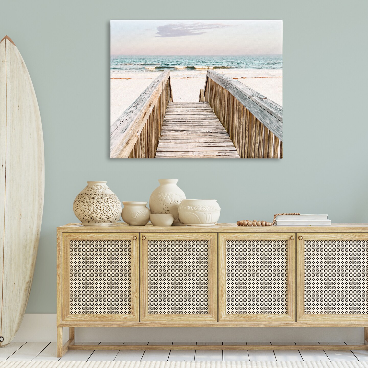 Stupell Industries Steps to Beach Shore Canvas Wall Art Design by Nan