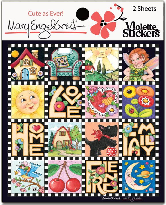 Mary&#x27;s Squares Sticker Sheet - 3 Packages of 2 sheets