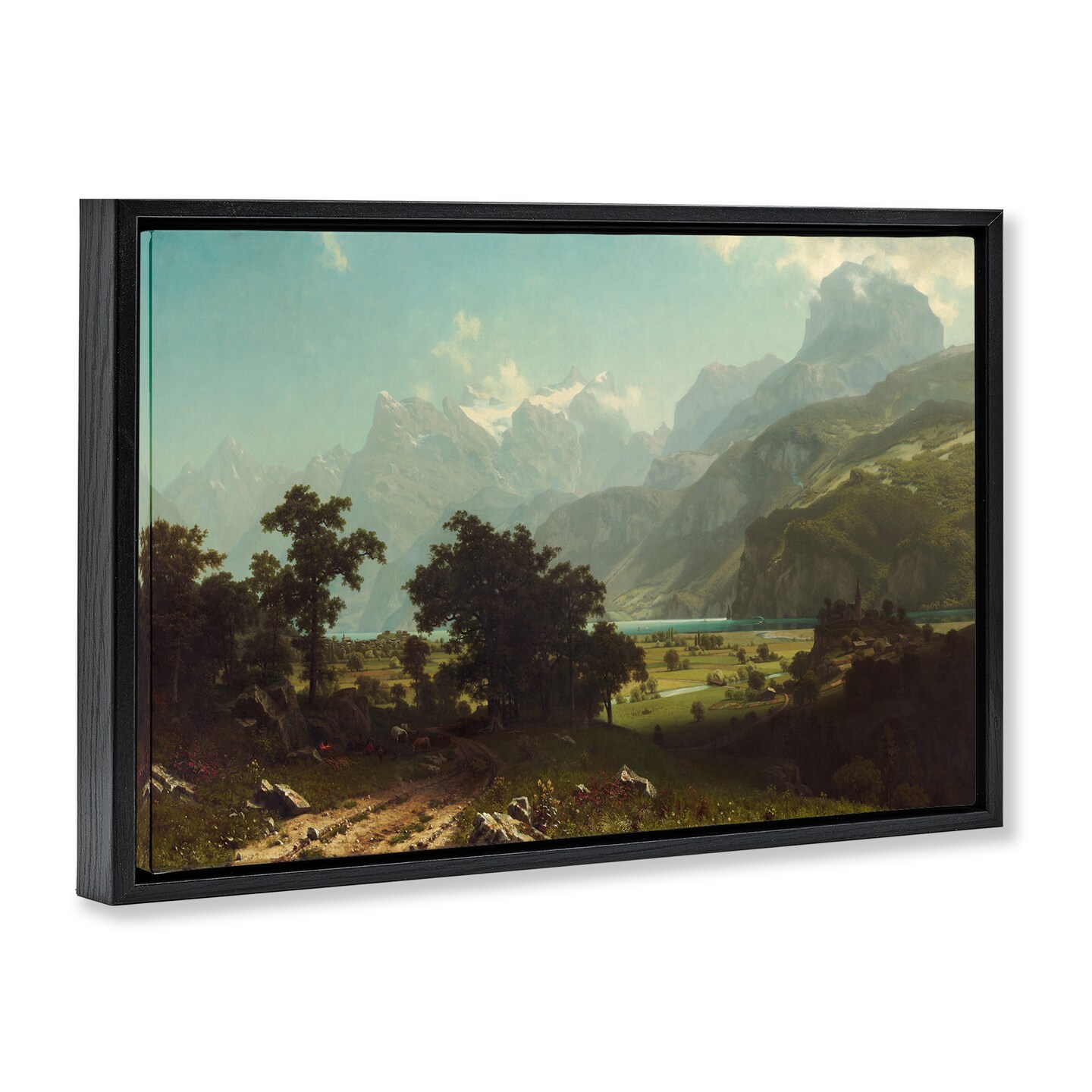 Stupell Industries Classical Bierstadt Lake Lucerne Framed Floater Canvas Wall Art Design by one1000paintings